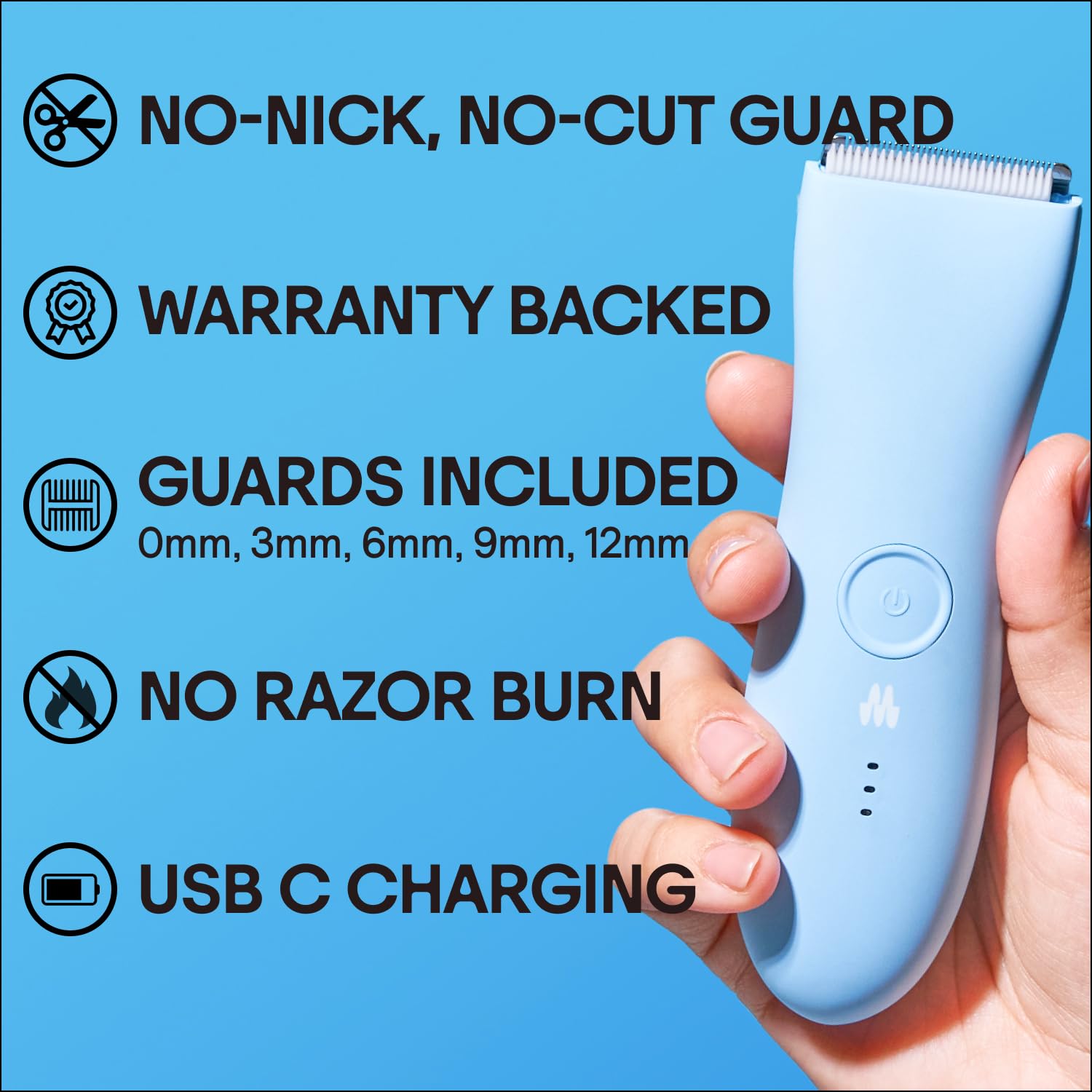 Meridian Premium Trimmer For Men And Women, Usb C Charging, Travel Lock, 6 Colors Available, Sky