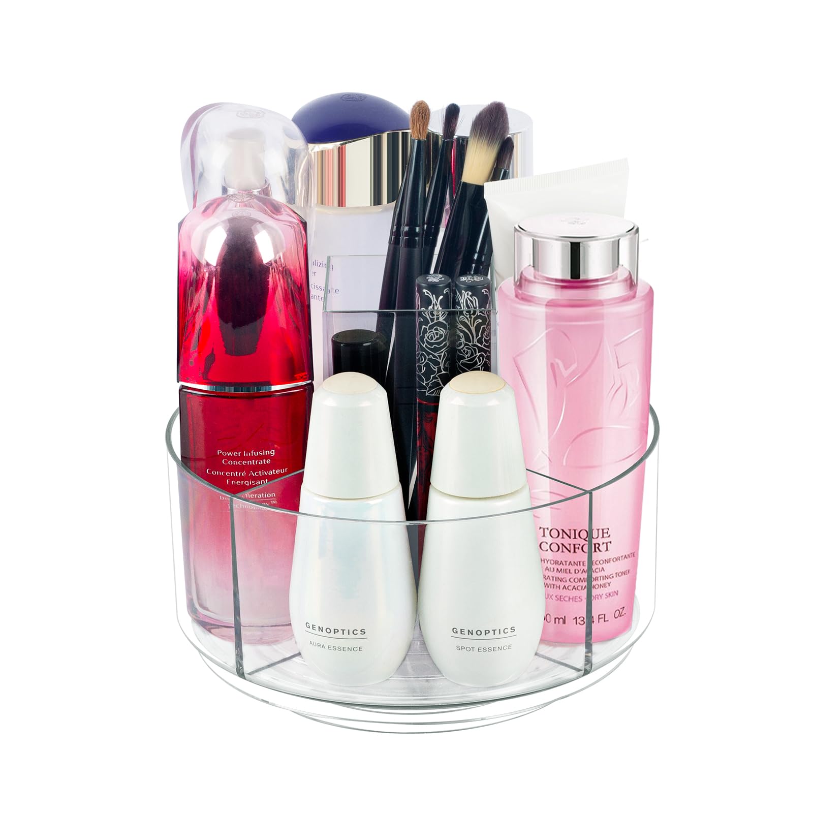 360 Rotating Makeup Organizer Clear Lazy Susan Organizer For Vanity, Cosmetic Display Cases For Bathroom Countertop, Makeup Stor