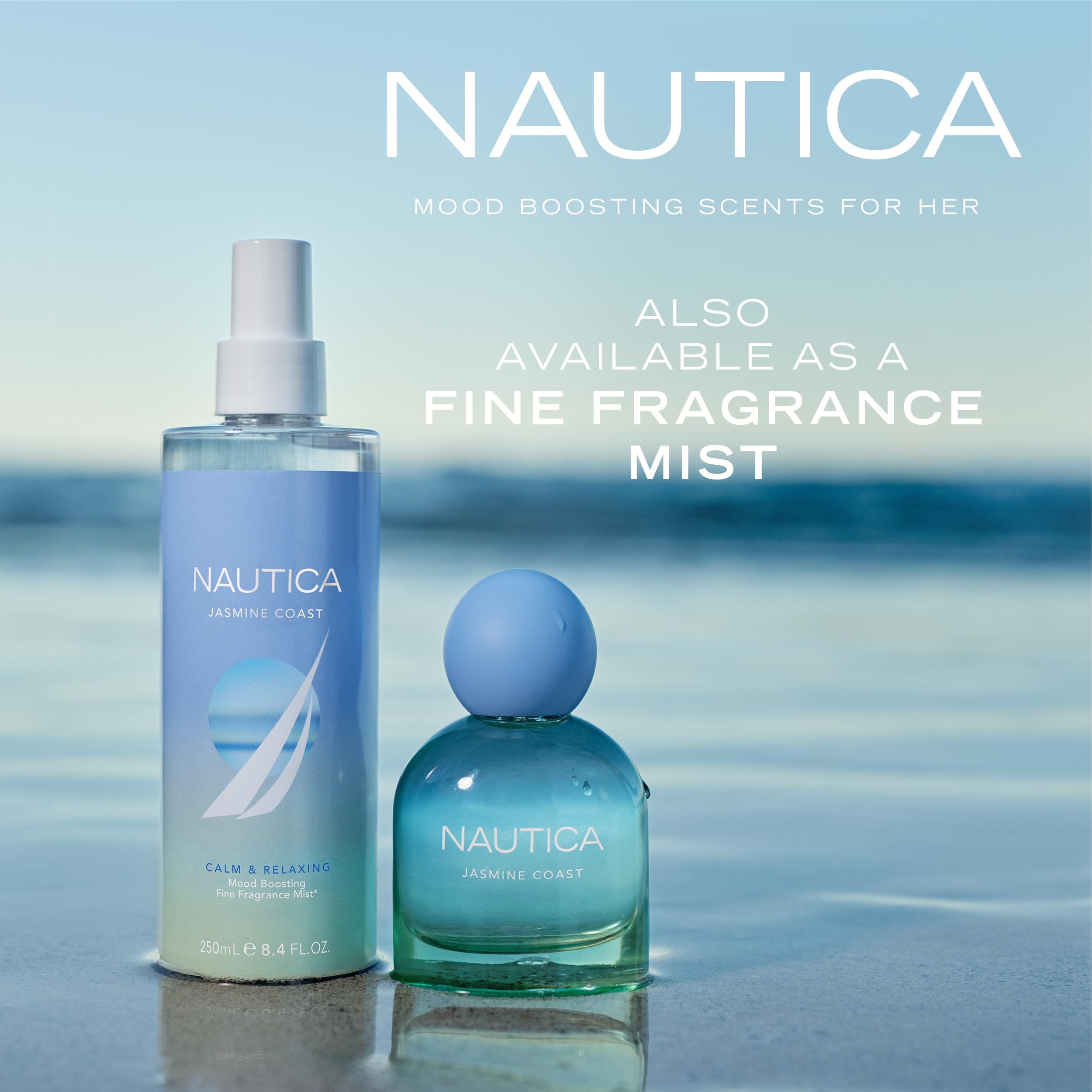 Nautica For Her Jasmine Coast Body Mist, 8.4 Fl Oz (Pack Of 1), Notes Of Pear, Jasmine, And Musk, Women'S Fragrance, Long Lastin