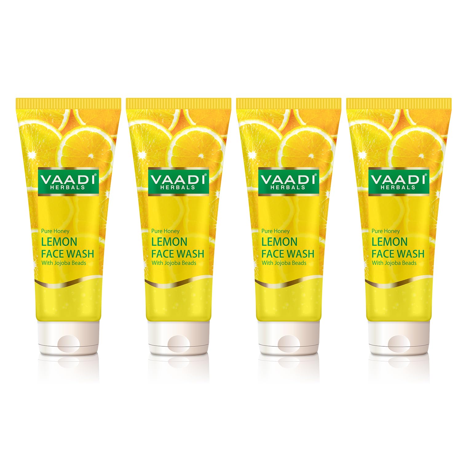 Vaadi Herbals Value Pack Of Honey Lemon Face Wash With Jojoba Beads (4x60ml)