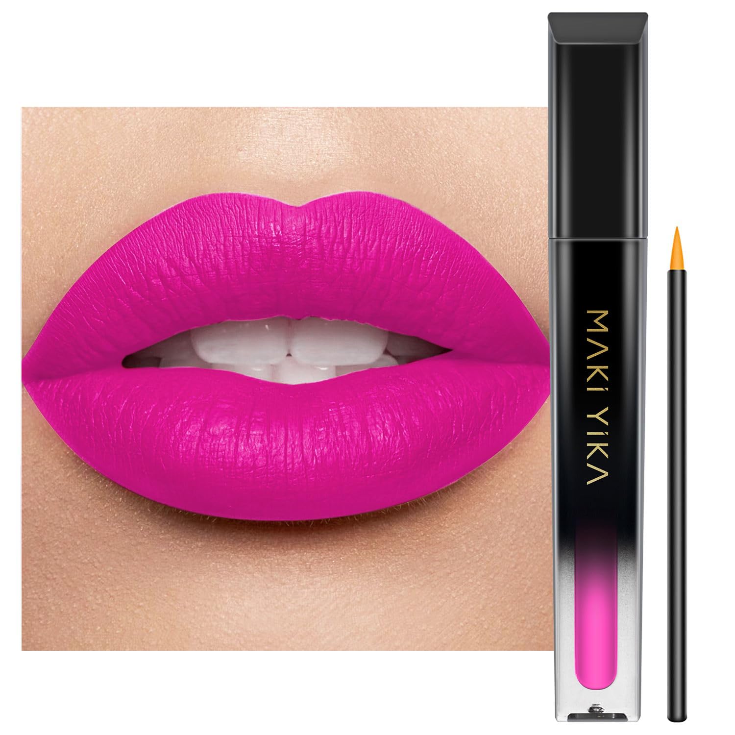 Maki Yika Hot Pink Lipstick For Women Color Stay Long Lasting Lipsticks, No Smudge Matte Liquid Lipstick Transferproof Cruelty-F