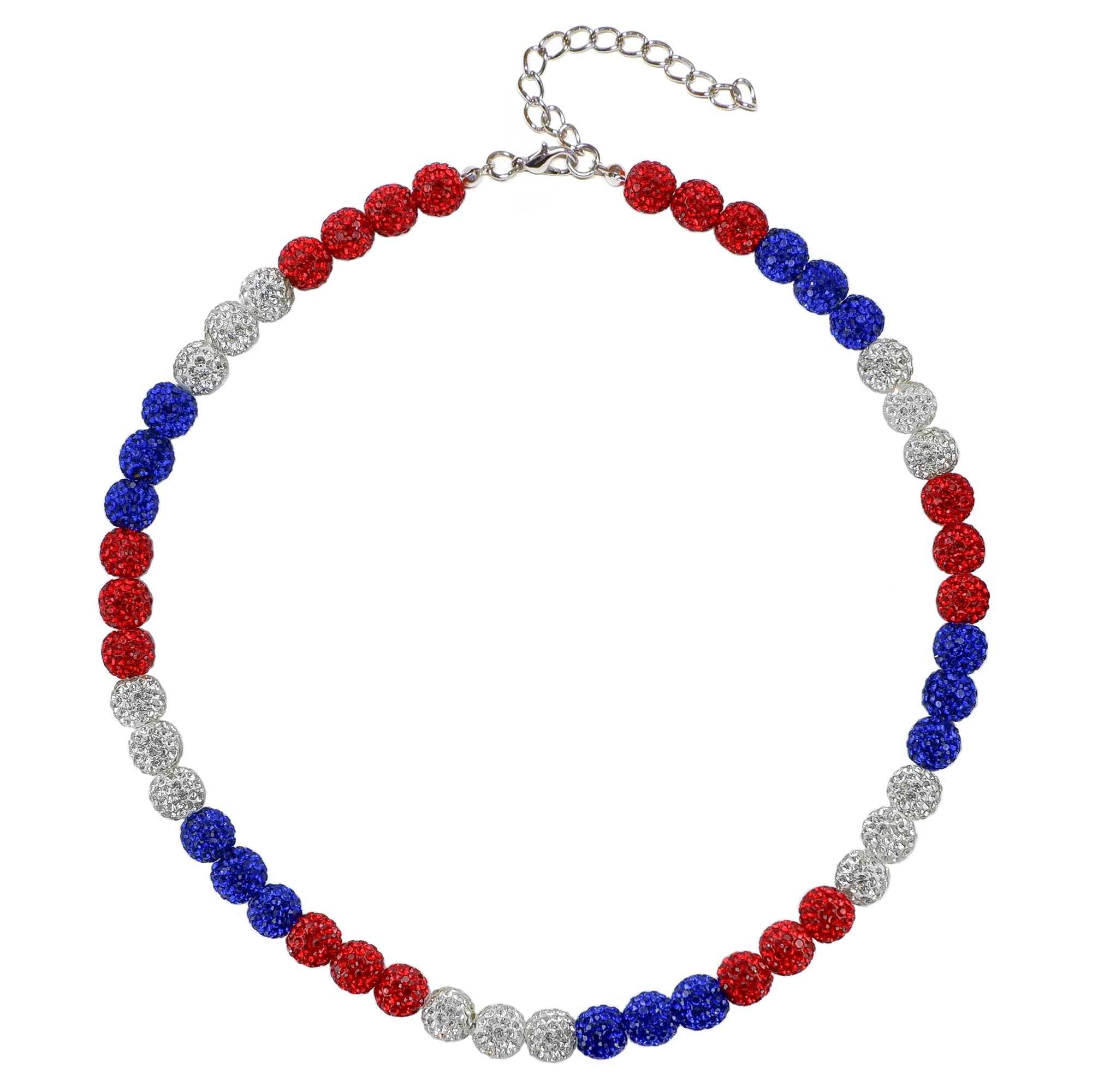SUPBOMM Baseball Ice Necklace, Bling Beaded Necklaces, Drip Chain, League Team Colors Gifts for Men, Braves