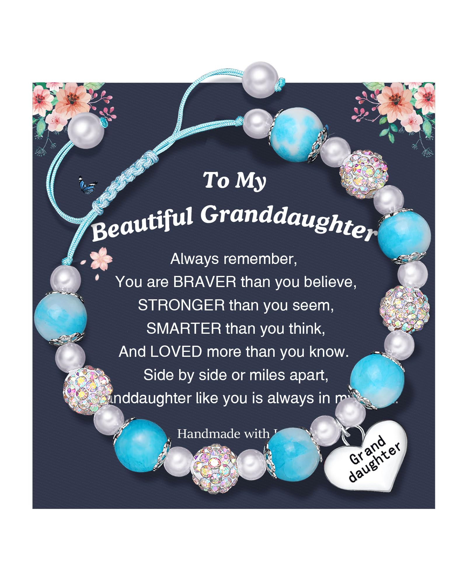 UNGENT THEM Granddaughter Bracelets from Grandma Birthday Valentines Back to School Gifts Liitle Girls Jewelry