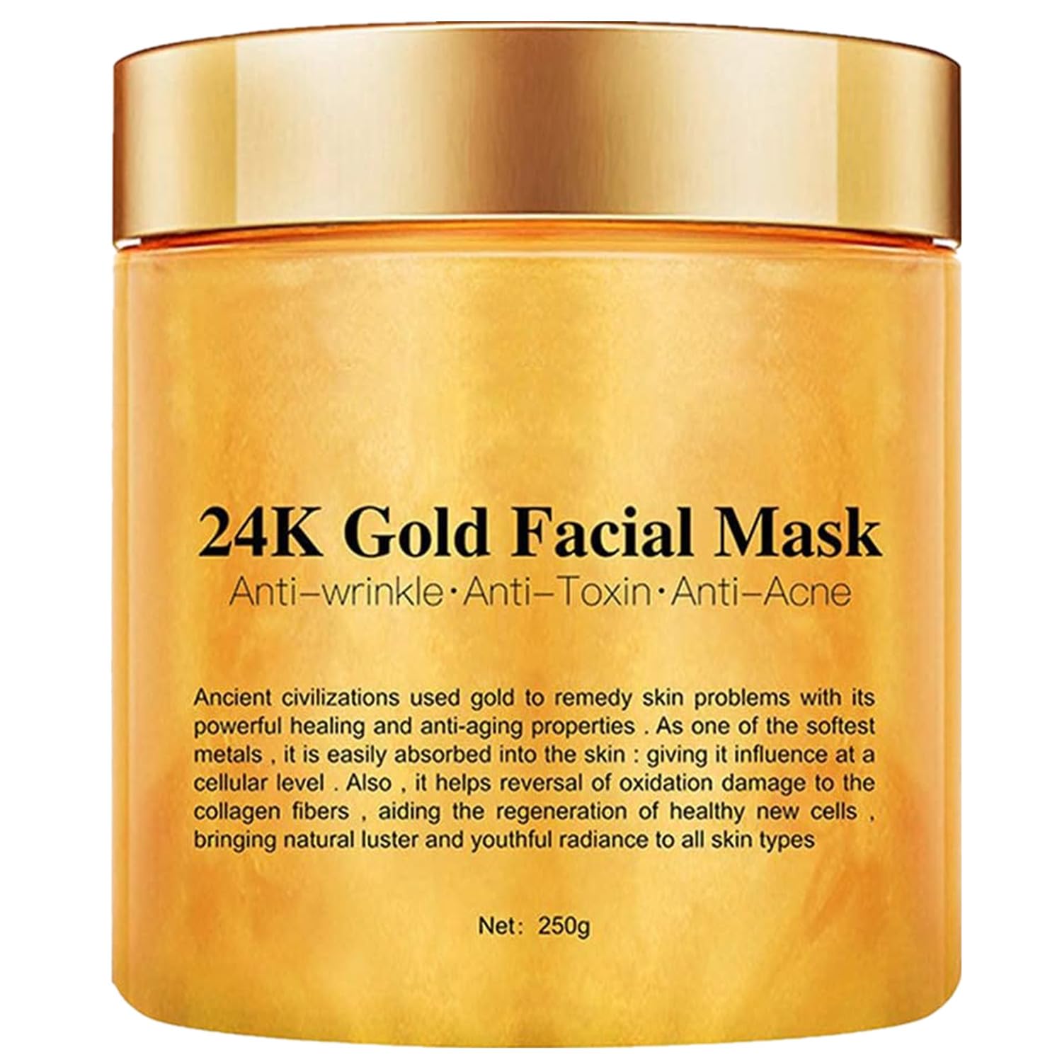 24K Gold Peel Off Face Masks, Anti Wrinkle Anti Aging Collagen Facial Mask, Deep Cleansing Skin, Oil Control, Shrink Pores, Puri
