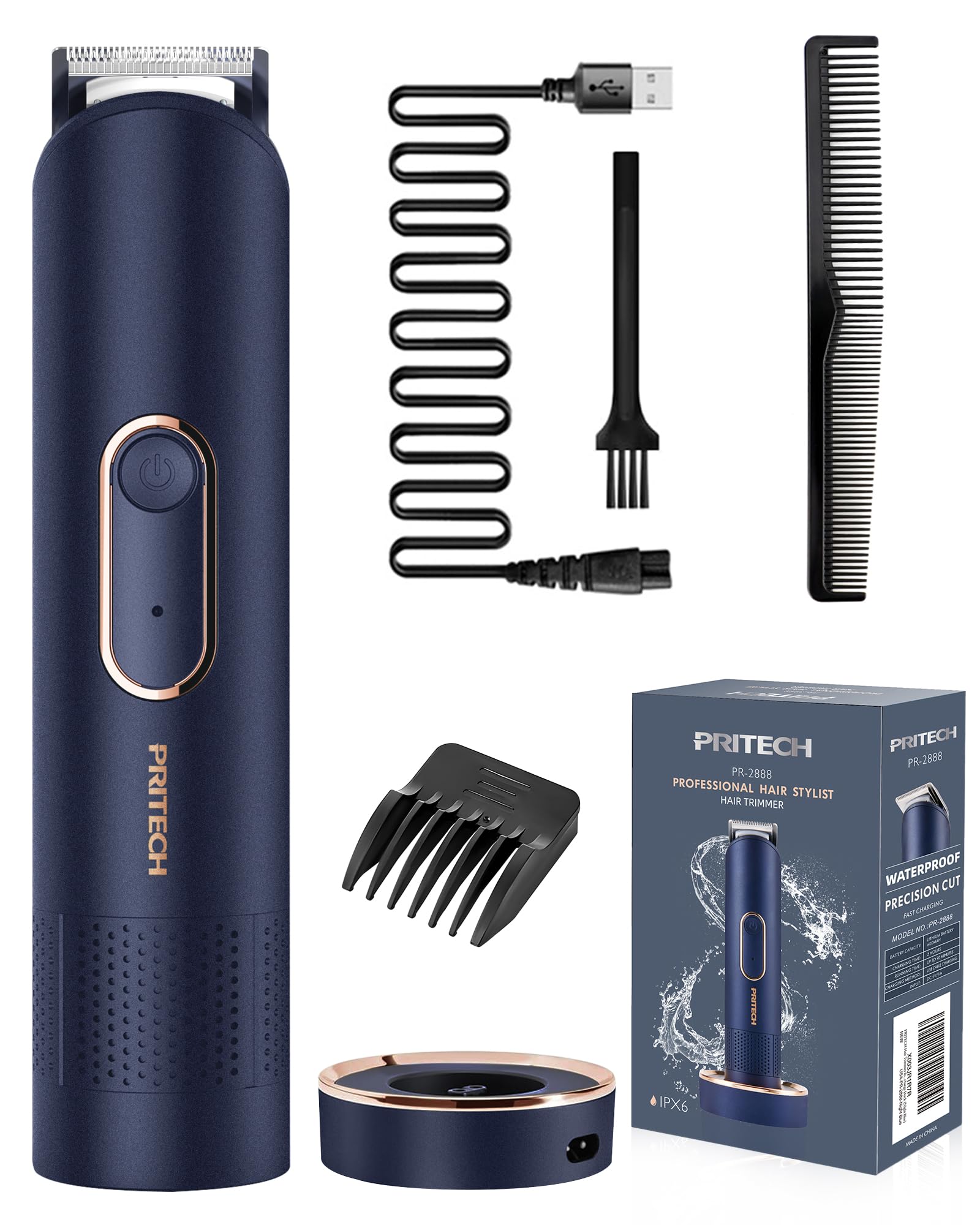 Pritech Manscape Groin Hair Trimmer, Rechargeable Shavers For Men, Electric Razor For Men, Waterproof Body Trimmer, Pubic Hair T