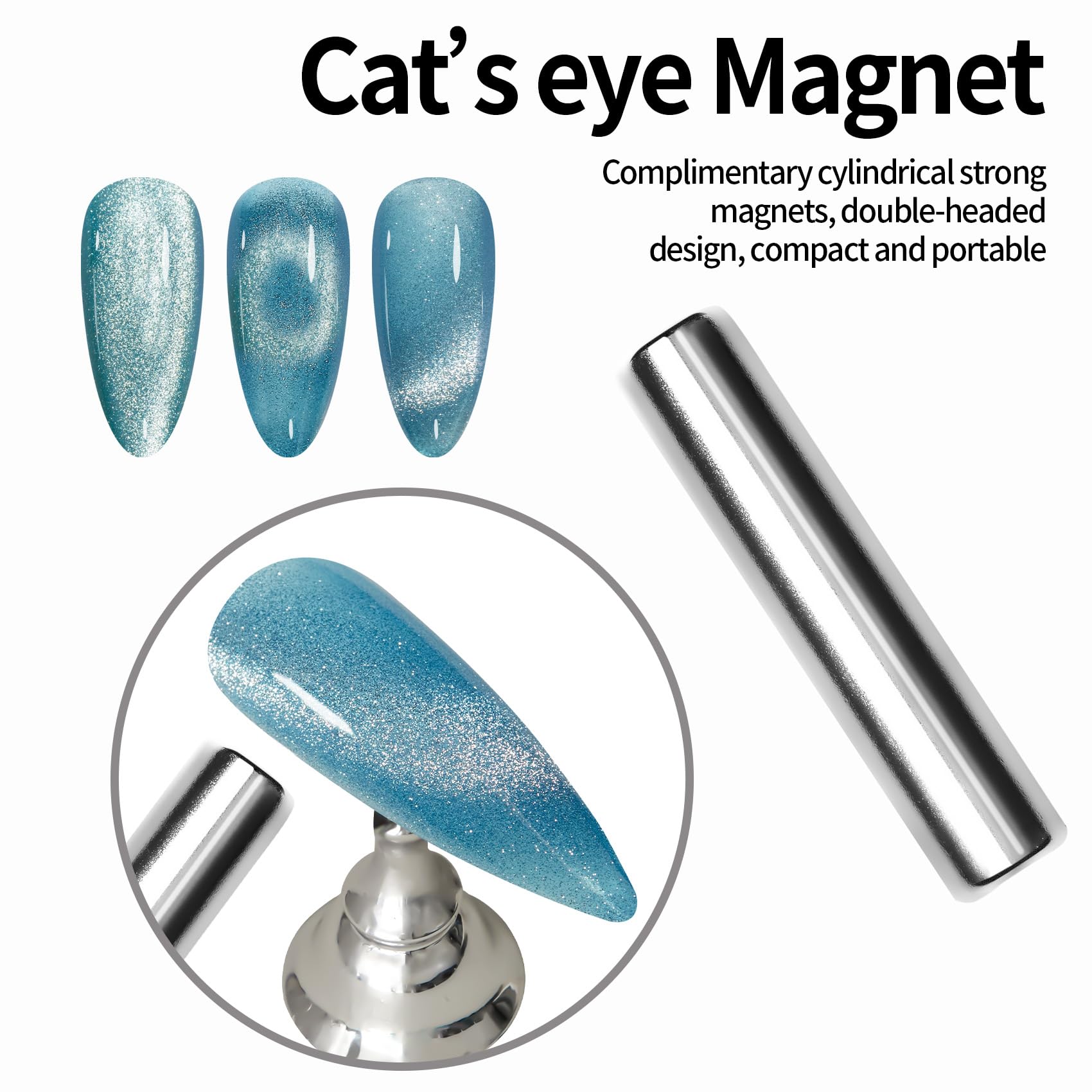 Maychao 15Ml Cat Eye Gel Nail Polish 1Pc Marine Blue Gel Polish With Magnet Soak Off Holographic Magnetic Nail Polish For Nail A