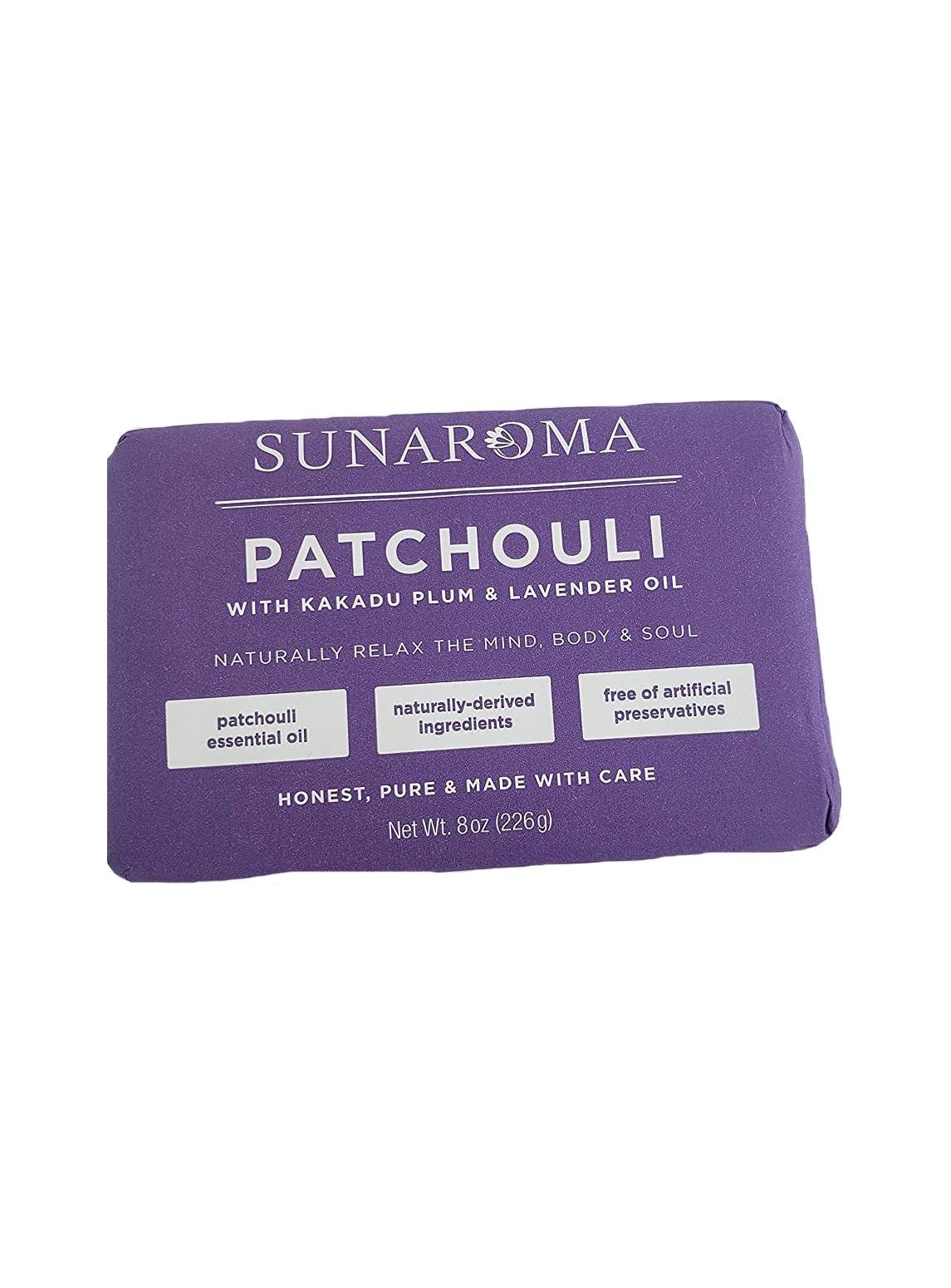 Sunaroma Patchouli Oil & Lavender Body Bar Soap, 8 Ounce (Pack of 3)