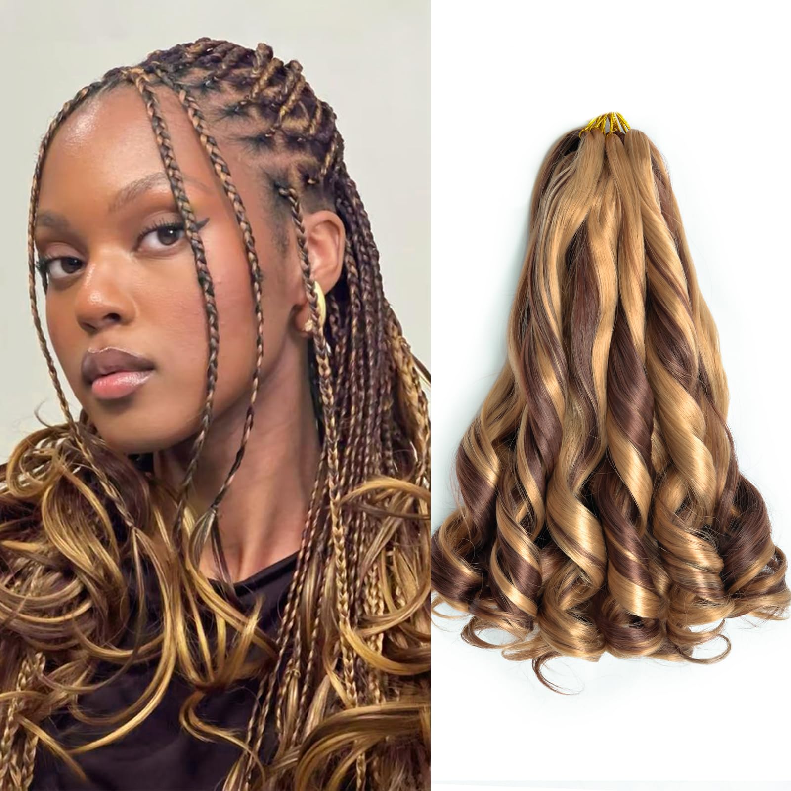 12 Inch French Curly Braiding Hair 27/33 Short French Curl Braiding Hair with Curly Ends Hair Extensions Braids Crochet Hair for