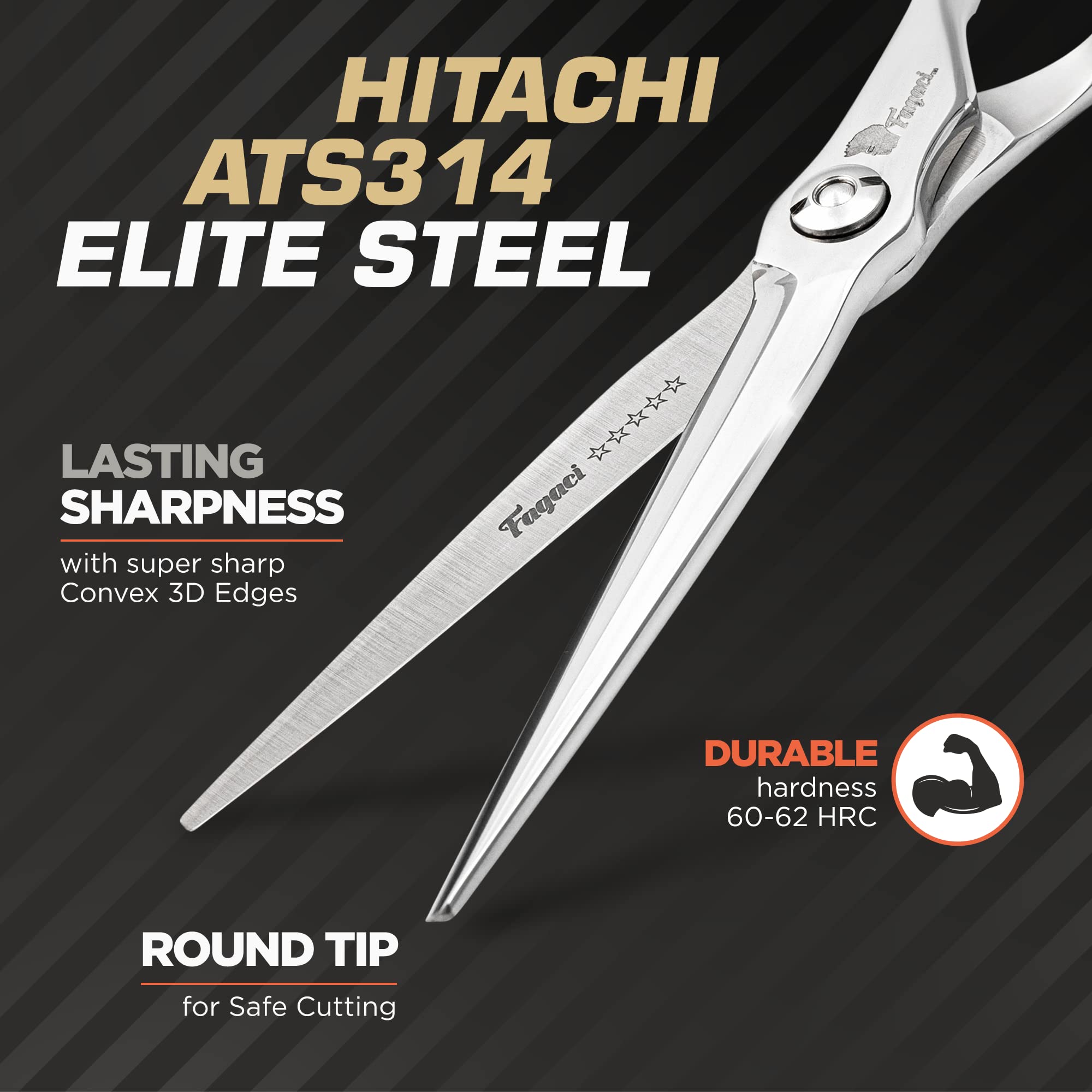 Fagaci Professional Hair Scissors 6    Razor Sharp Blades, Fine Cutting ATS314 Steel Hair Cutting Scissors Professional, Hair Sh