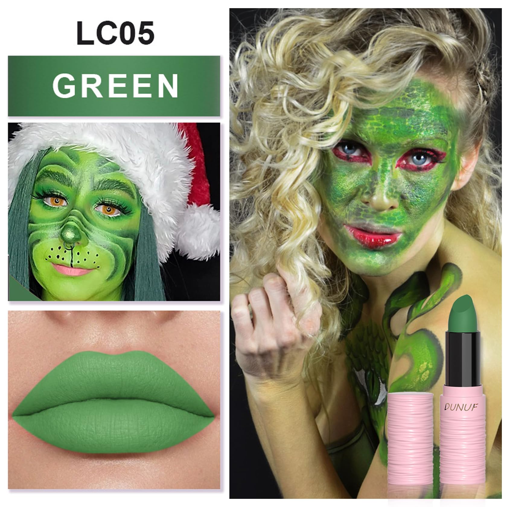 Eye Black Stick Green Face Body Paint Football Baseball Softball Matte Lipstick Makeup For Sports Halloween Clown Makeup Cosplay