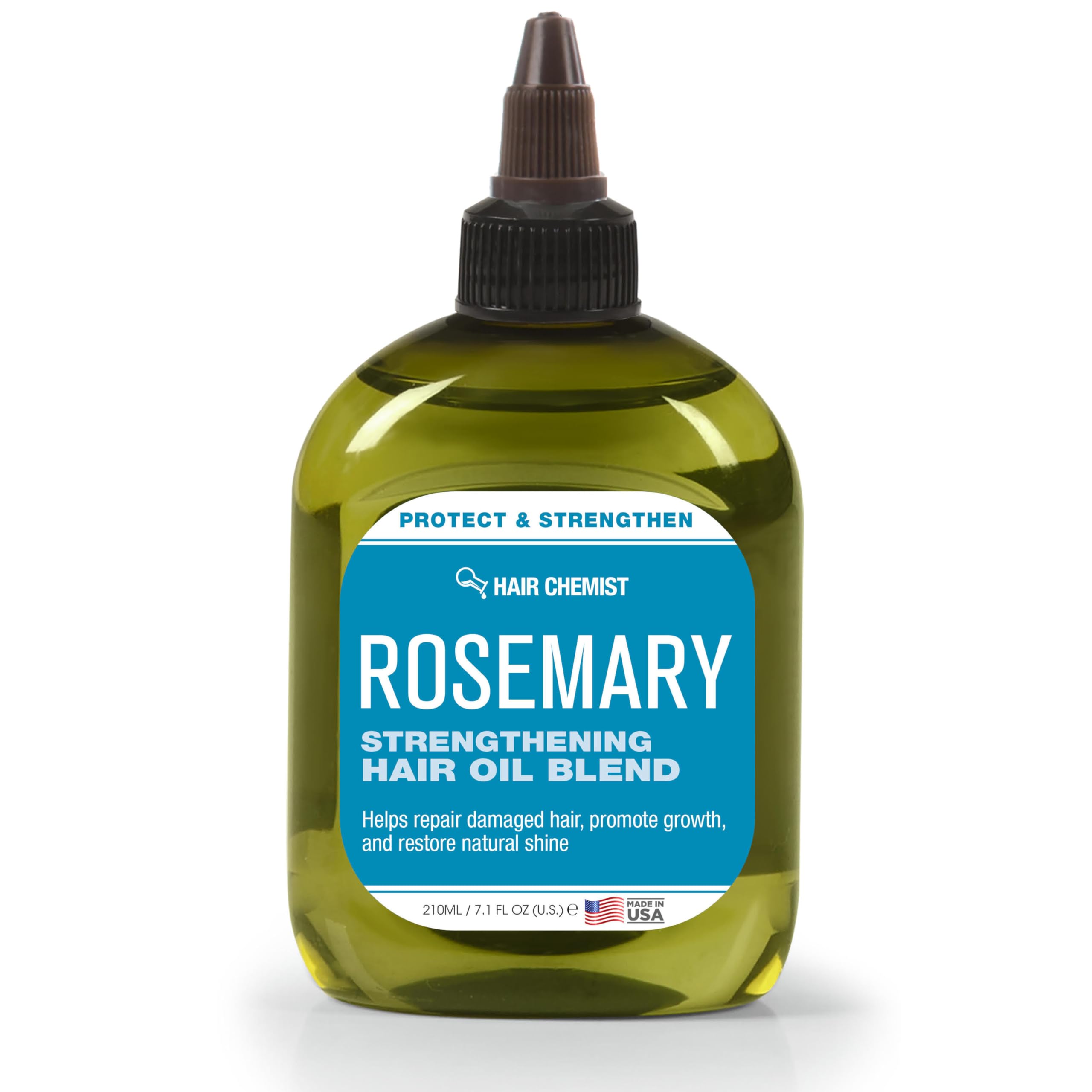 Hair Chemist Protect & Strengthen Rosemary Hair Oil Blend 7.1 Ounces Pre Shampoo Scalp Treatment & Post Wash Finishing Oil for 
