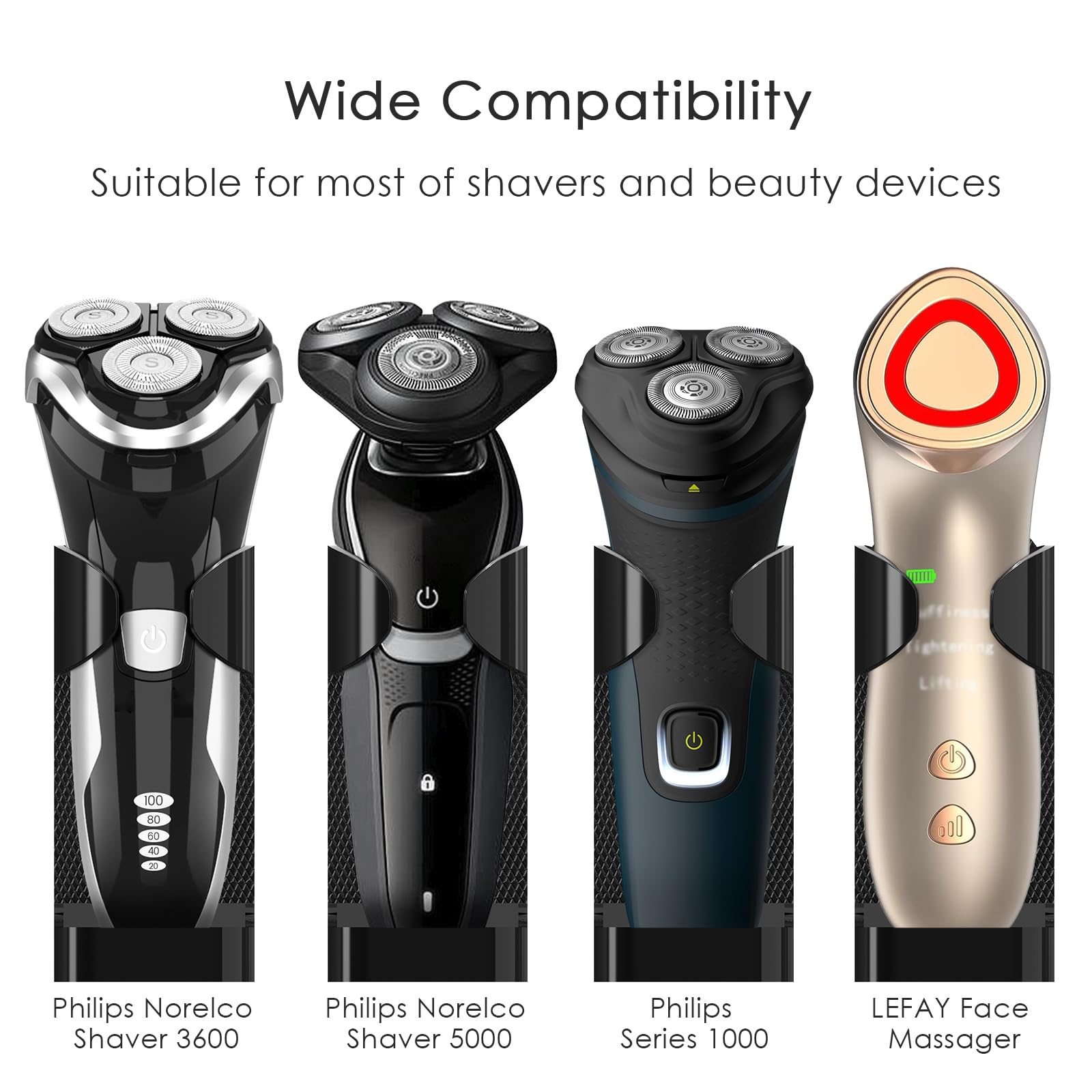 Linkidea Adjustable Electric Shaver Holder, 2 Pack Self Adhesive Razor Stand, Shower Razor Stand Compatible With Philips Series