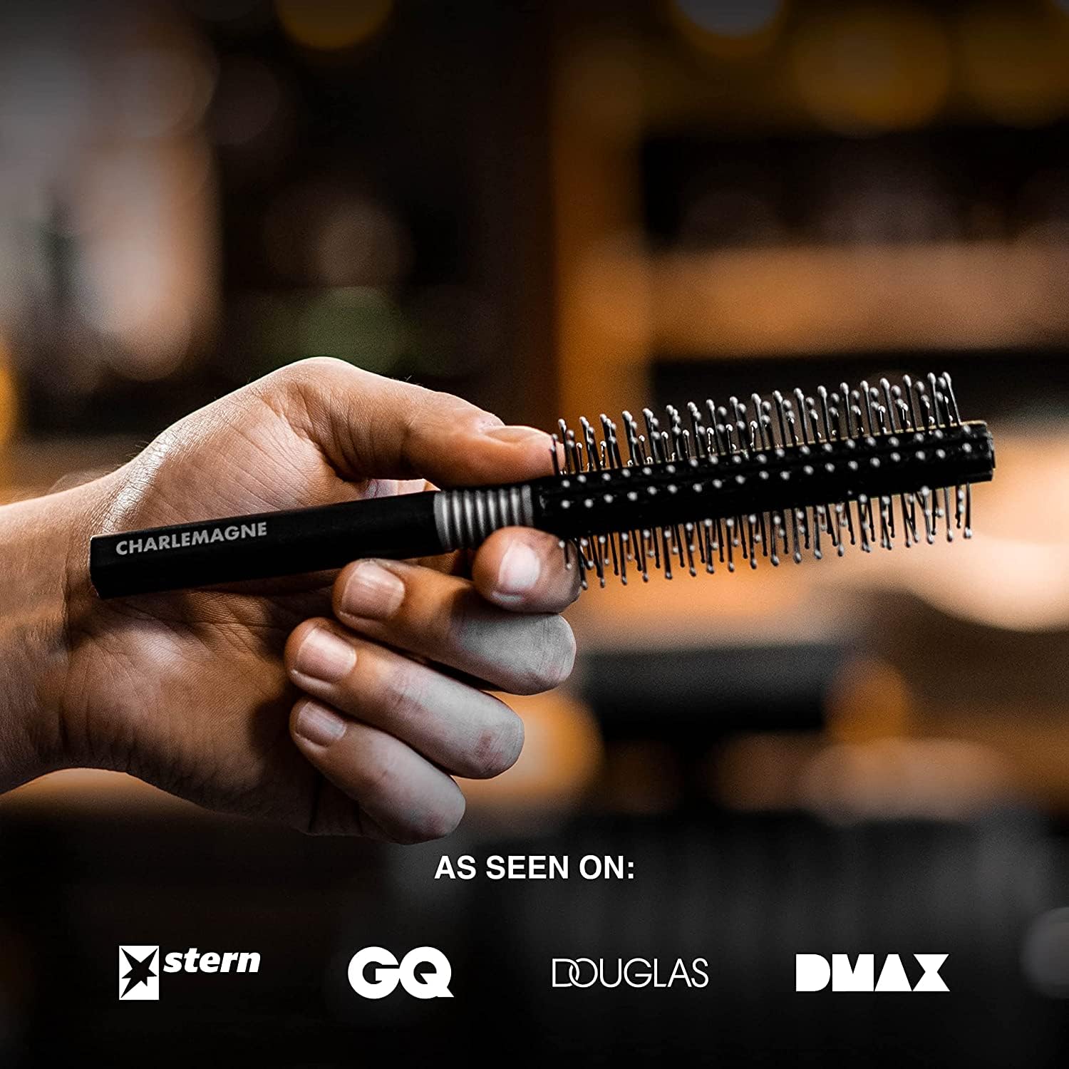 Charlemagne Round Brush - Round Brush/Round Hair Brush - Men Hair Brush - Small Round Brush - Round Beard Brush - Rotating Brush