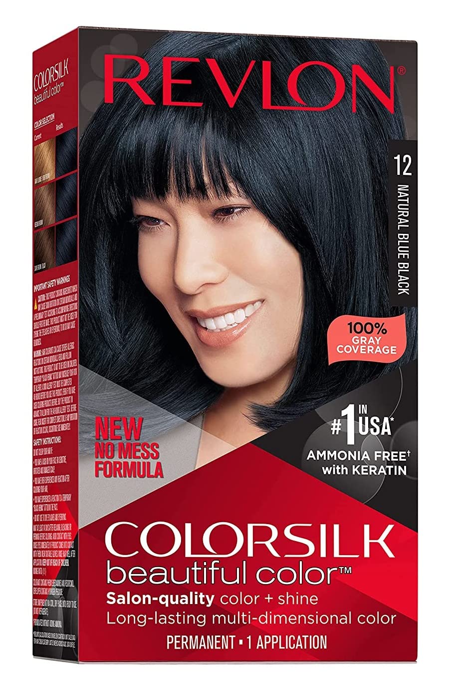 Revlon Colorsilk Beautiful Color, Natural Blue Black [12] 1 ea (Pack of 6)