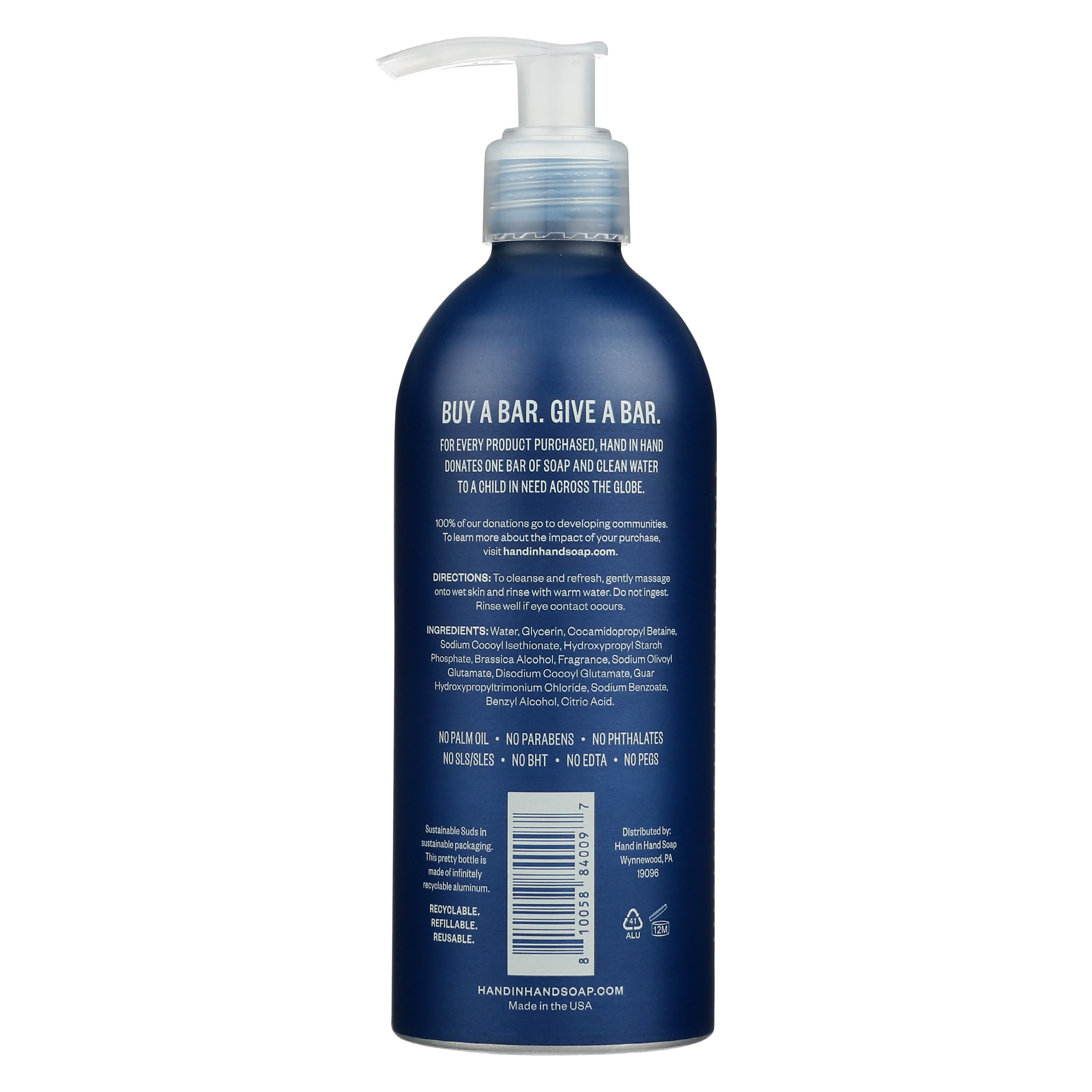 HAND IN HAND Sweetgrass Body Wash, 10 FZ