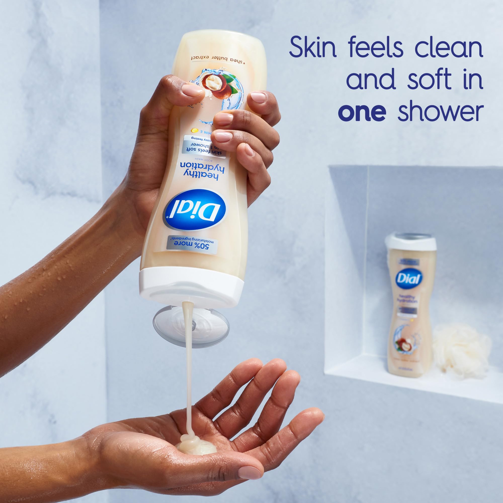 Dial Body Wash, Healthy Hydration, Shea Butter Extract Plus Vitamin E, 16 Fl Oz (Pack Of 4)
