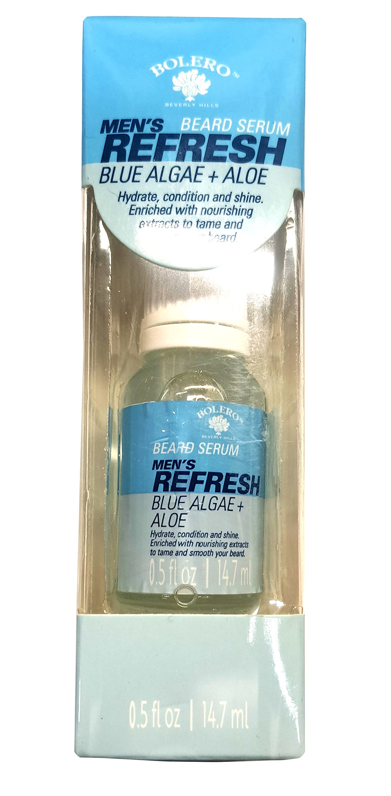 Bolero Beverly Hills Mens Refresh Beard Serum - Blue Algae & Aloe 0.5Fl Oz (14.7Ml)