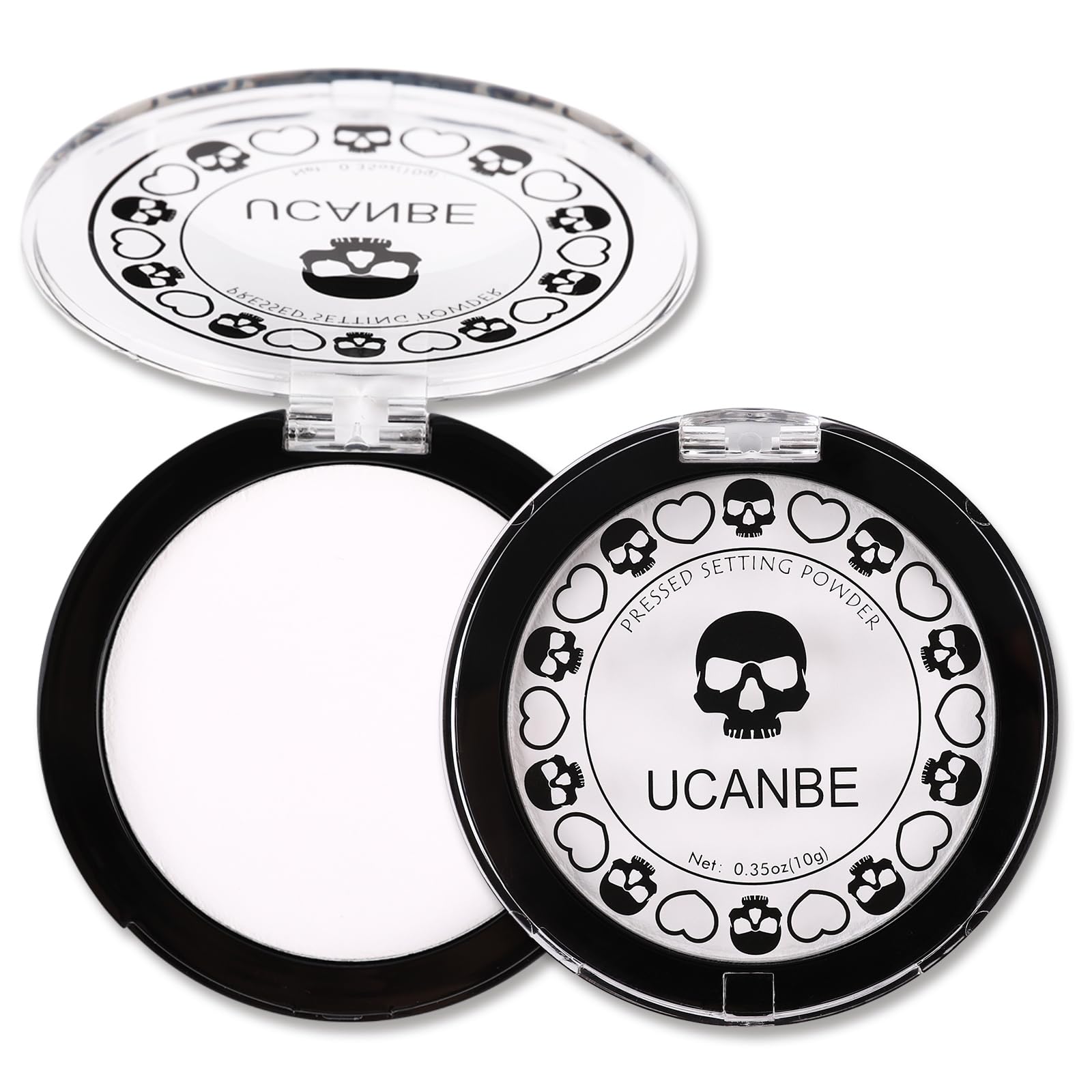 Ucanbe White Pressed Setting Powder For Special Effects & Halloween Makeup, Translucent Matte Finishing Powder, Baking White Fac