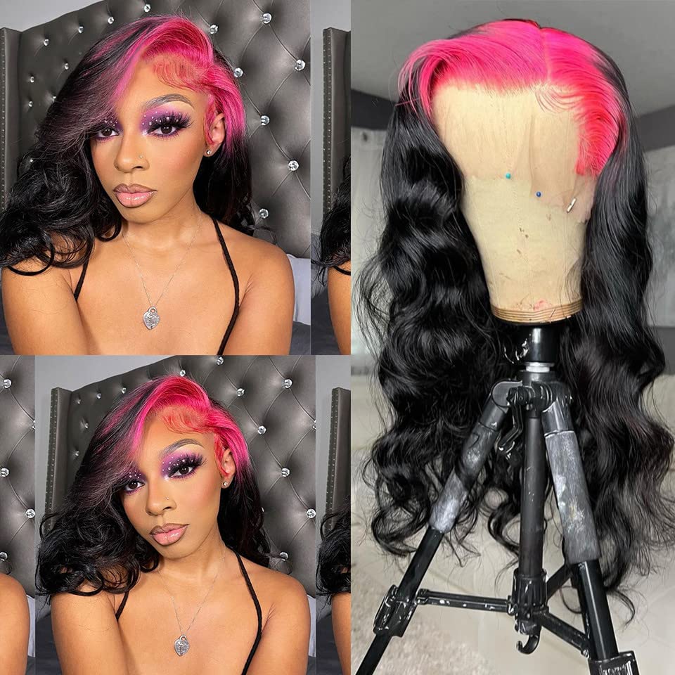 Yms Hd Lace Front Wigs Human Hair Ombre Pink Human Hair Wigs For Black Women 180% Density Glueless Wigs Human Hair Pre Plucked (