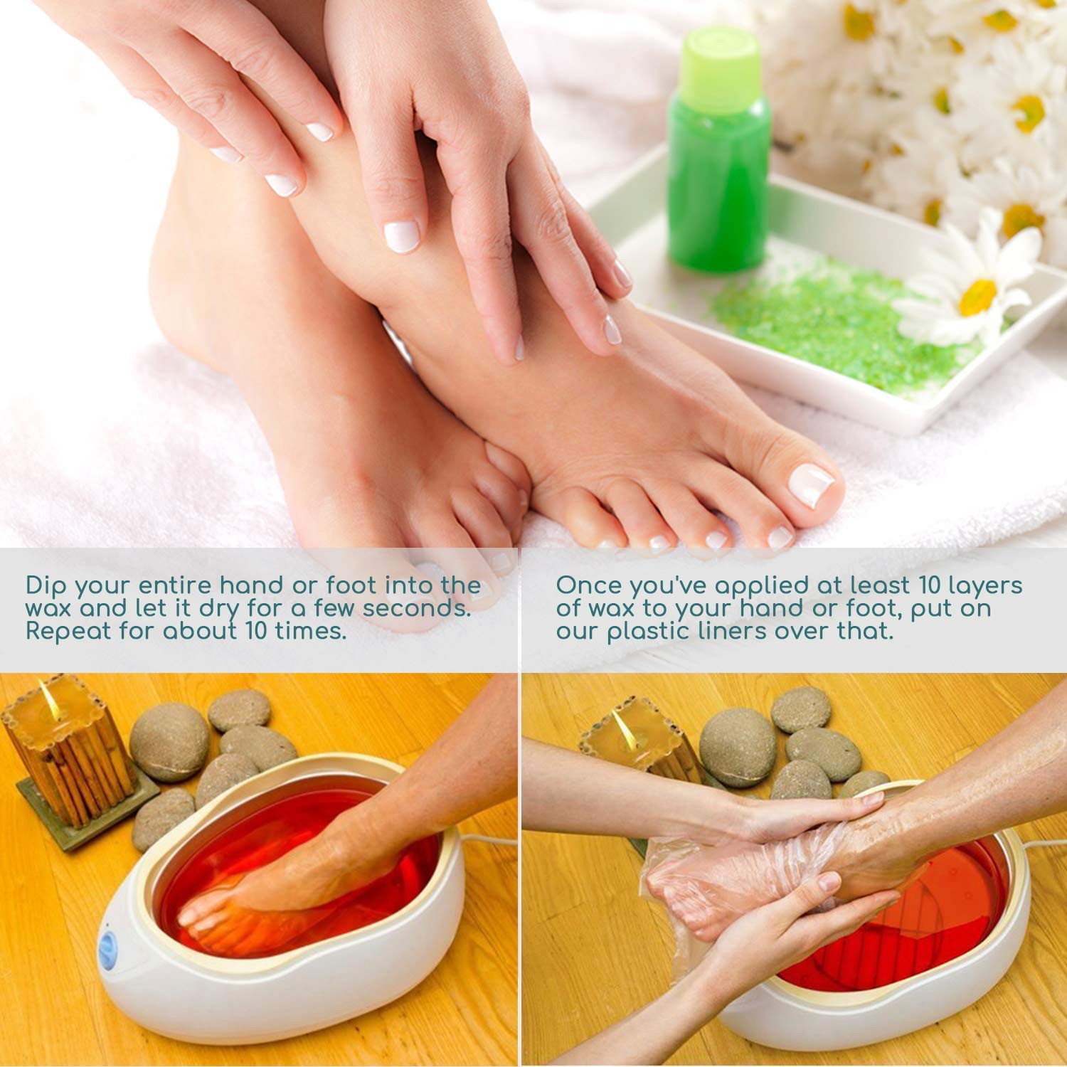 Segbeauty Paraffin Wax Bath Liners For Foot, 400Pcs Extra Large Xl Paraffin Foot Bags, Plastic Paraffin Bath Socks Hot Wax Thera