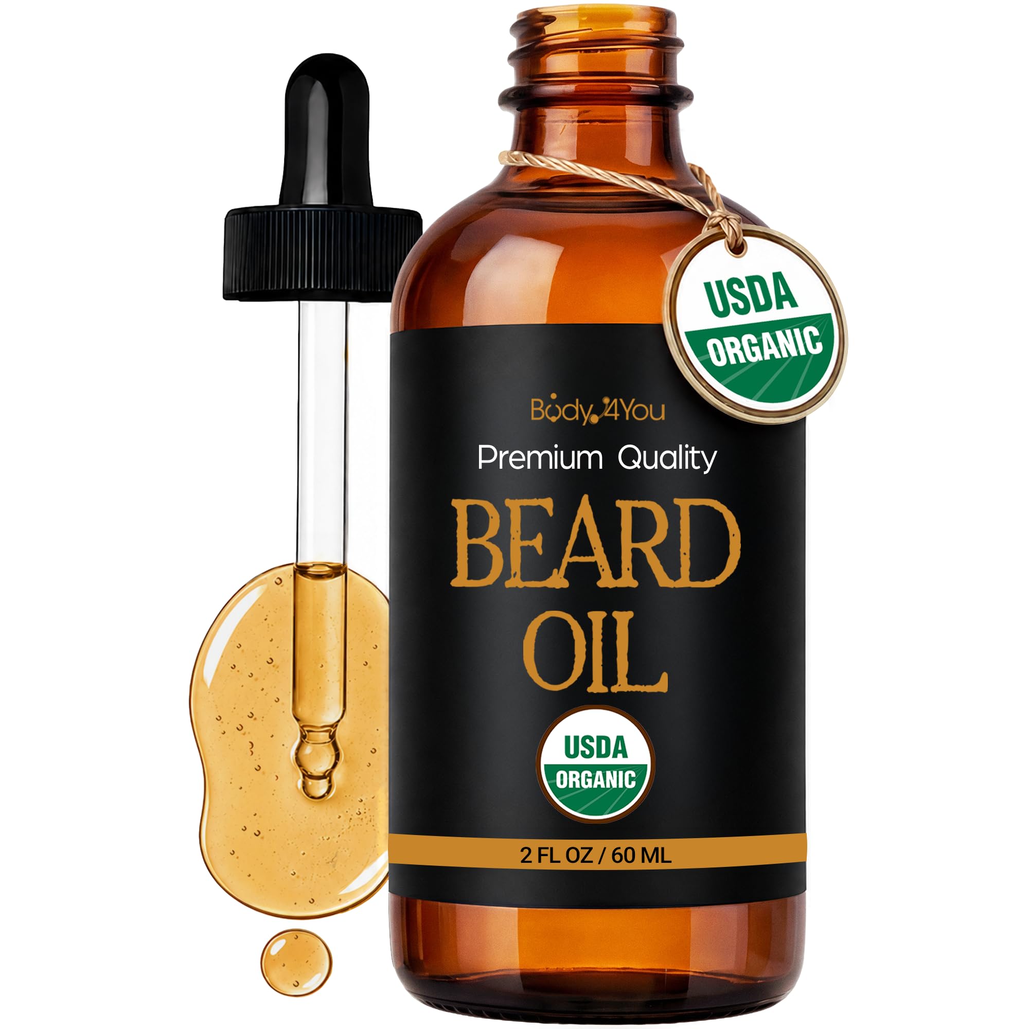 BodyJ4You Organic Beard Oil for Men  Beard Growth Oil Conditioner Softener