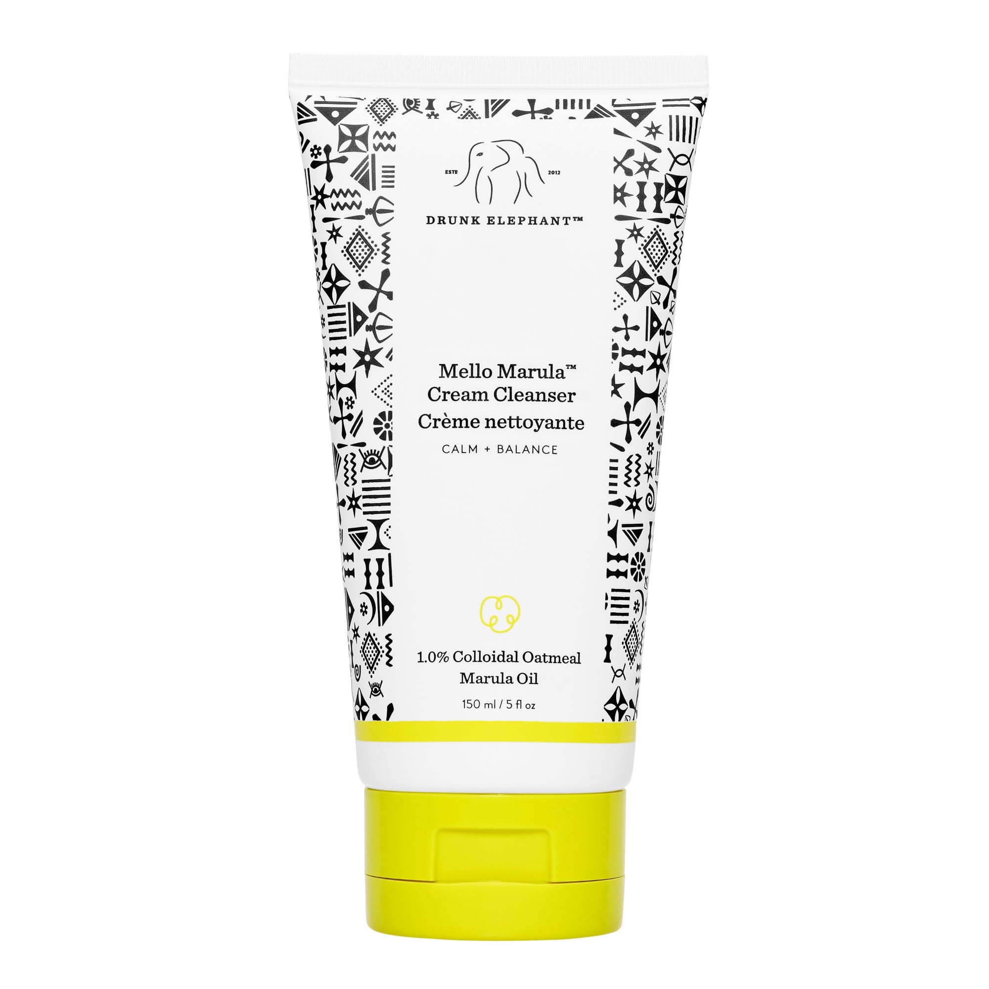 Drunk Elephant Mello Marula Cream Cleanser - 150 ml/5 fl oz - Calming Face Wash - Clean Clinical Skincare - Cruelty-Free - Derma