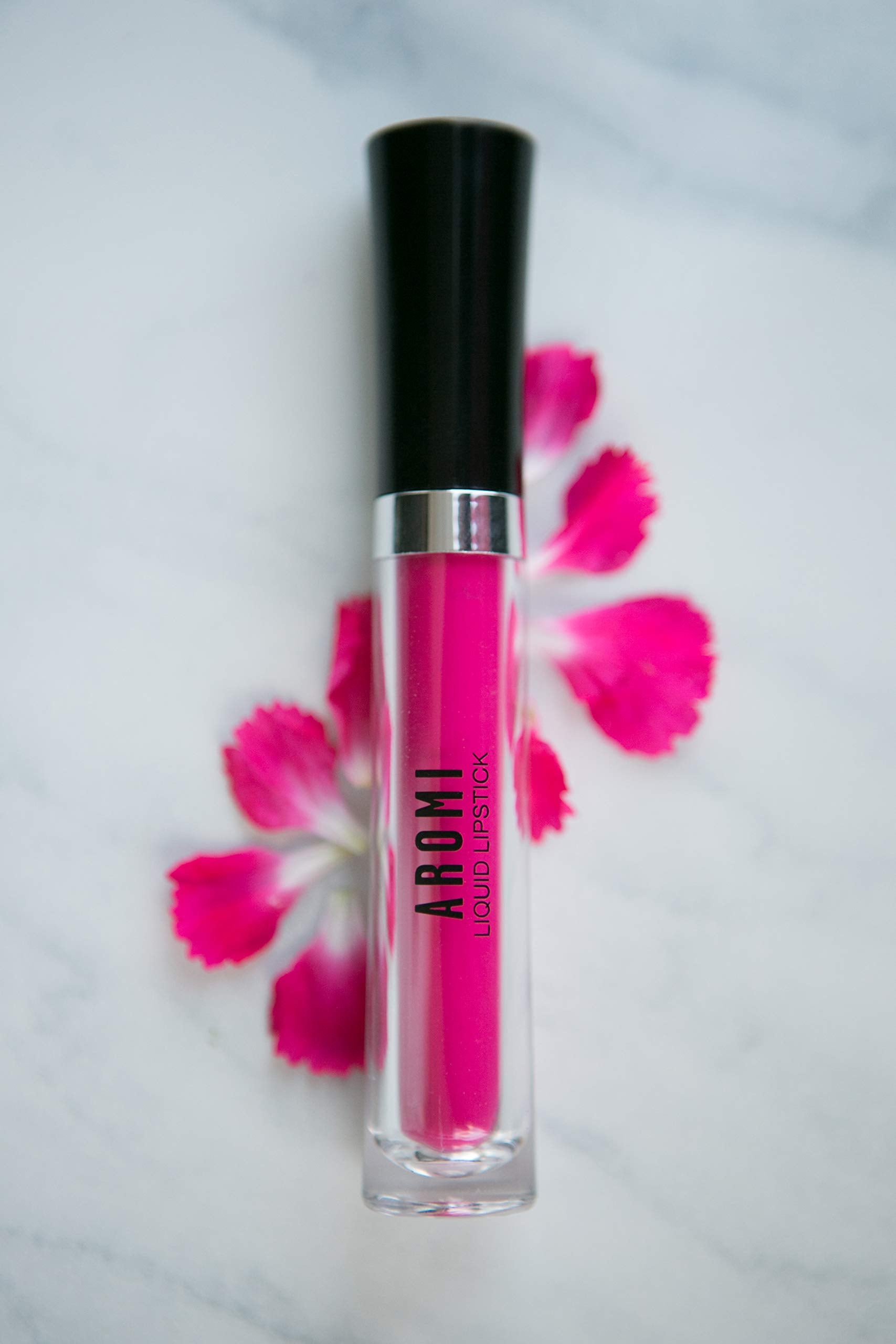 Aromi Neon Pink Liquid Lipstick | Bright Magenta Lip Color, Vegan, Cruelty-Free, Hot Pink, Smudge Proof, Long-Lasting, Handmade