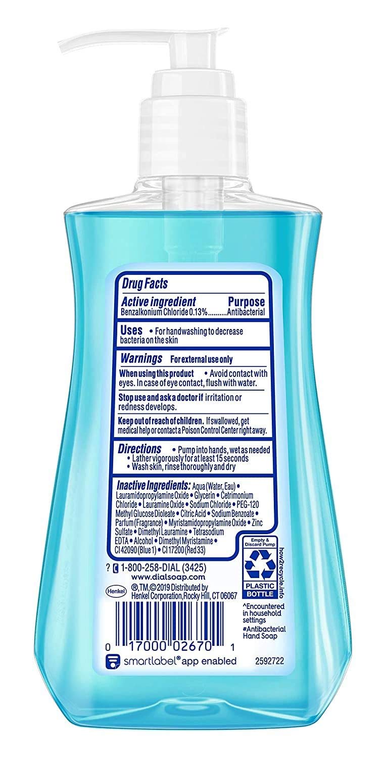 Dial Liquid Hand Soap, Spring Water, 7.5 Ounce, 3 Pack