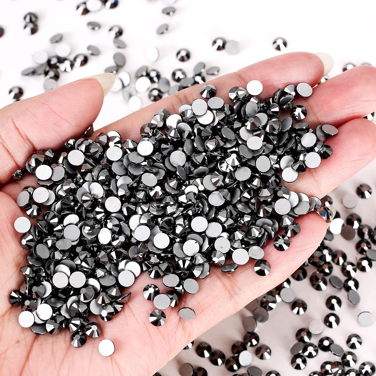 Novani Rhinestones Flatback Rhinestones Glass Gems Stones Jewels Round Gemstones Non-Hotfix Crystal For Crafts,Ss20,1440 Pieces,