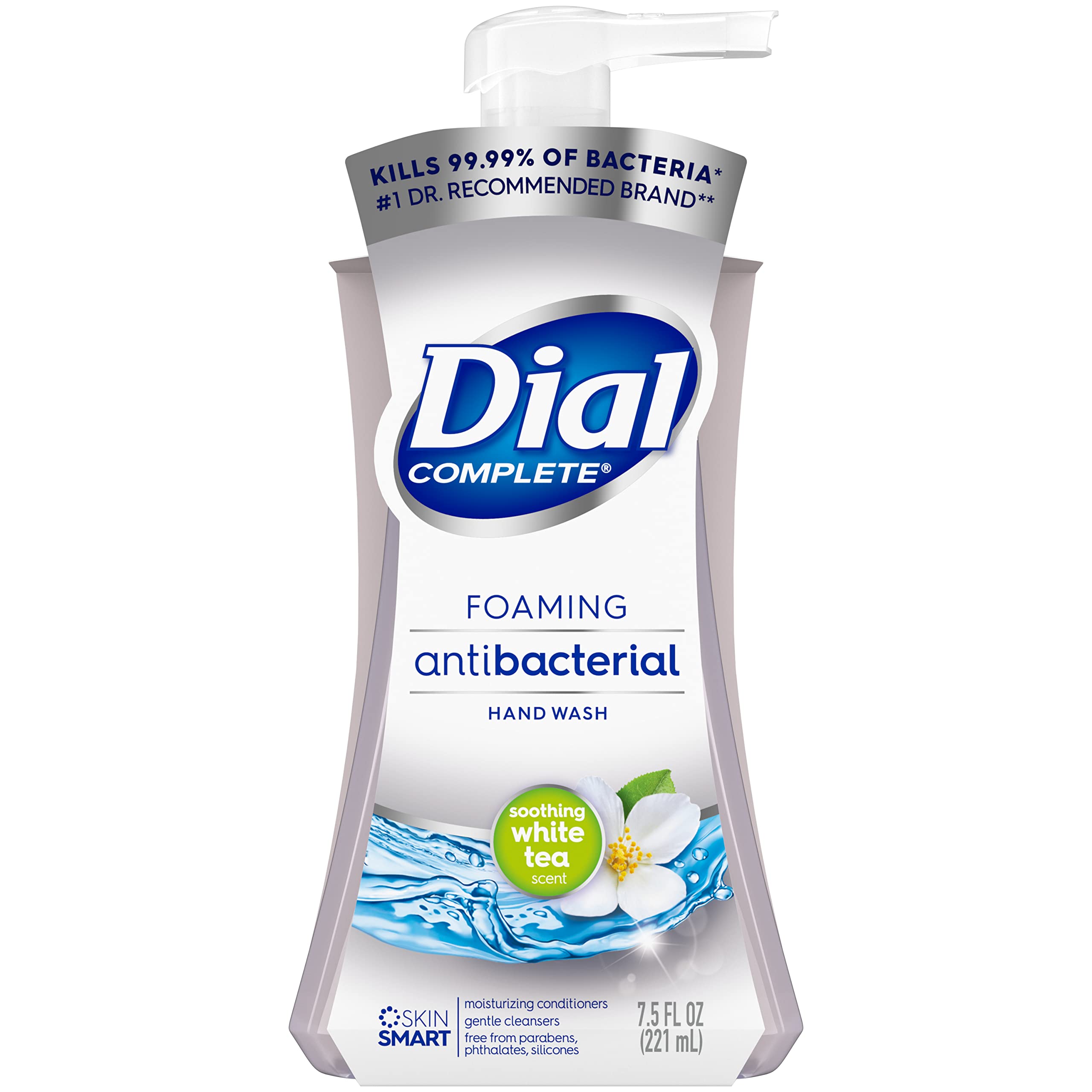 Dial Complete Foaming Antibacterial Hand Wash, Soothing White Tea, 7.5 Ounce