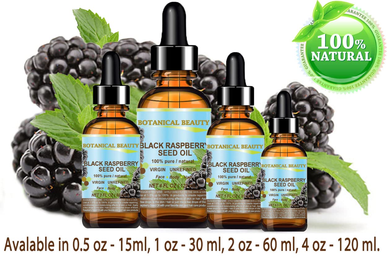Black Raspberry Seed Oil. 100% Pure/Natural/Undiluted/Virgin/Unrefined/Cold Pressed Carrier Oil. 0.5 Fl.Oz.- 15 Ml. For Skin, Ha