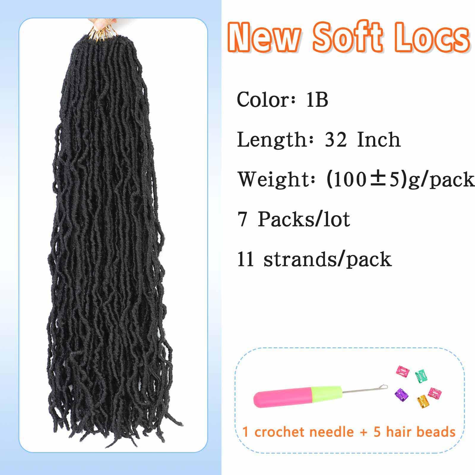 32 Inch Soft Locs Crochet Hair Long Faux Locs 7 Packs Butterfly Faux Locs Crochet Braids Pre Looped Crochet Locs For Black Women