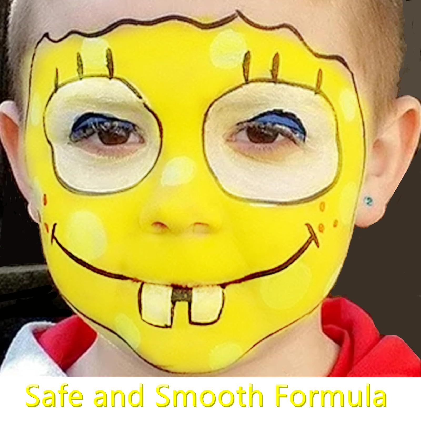 Go Ho Yellow Body Paint Washable(2.37 Oz,70 Ml),Water Based Cream Full Yellow Face Body Paint For Sfx Cosplay Costumes Festivals