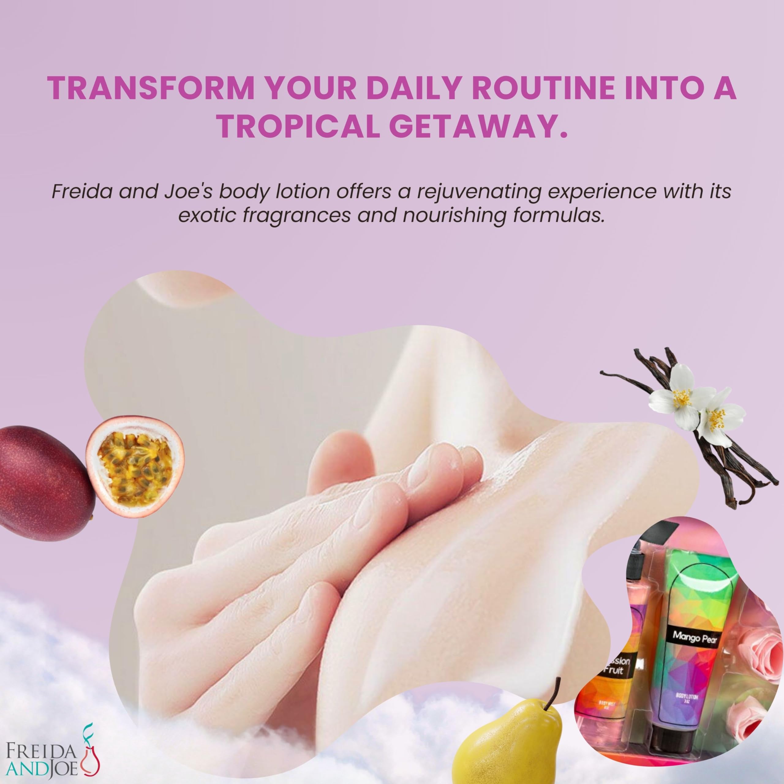 Fine Fragrance Body Mist & Body Splash Gift Set - Luxury Self-Care Combo For Women And Girls (Passion Fruit, Warm Vanilla, Mango