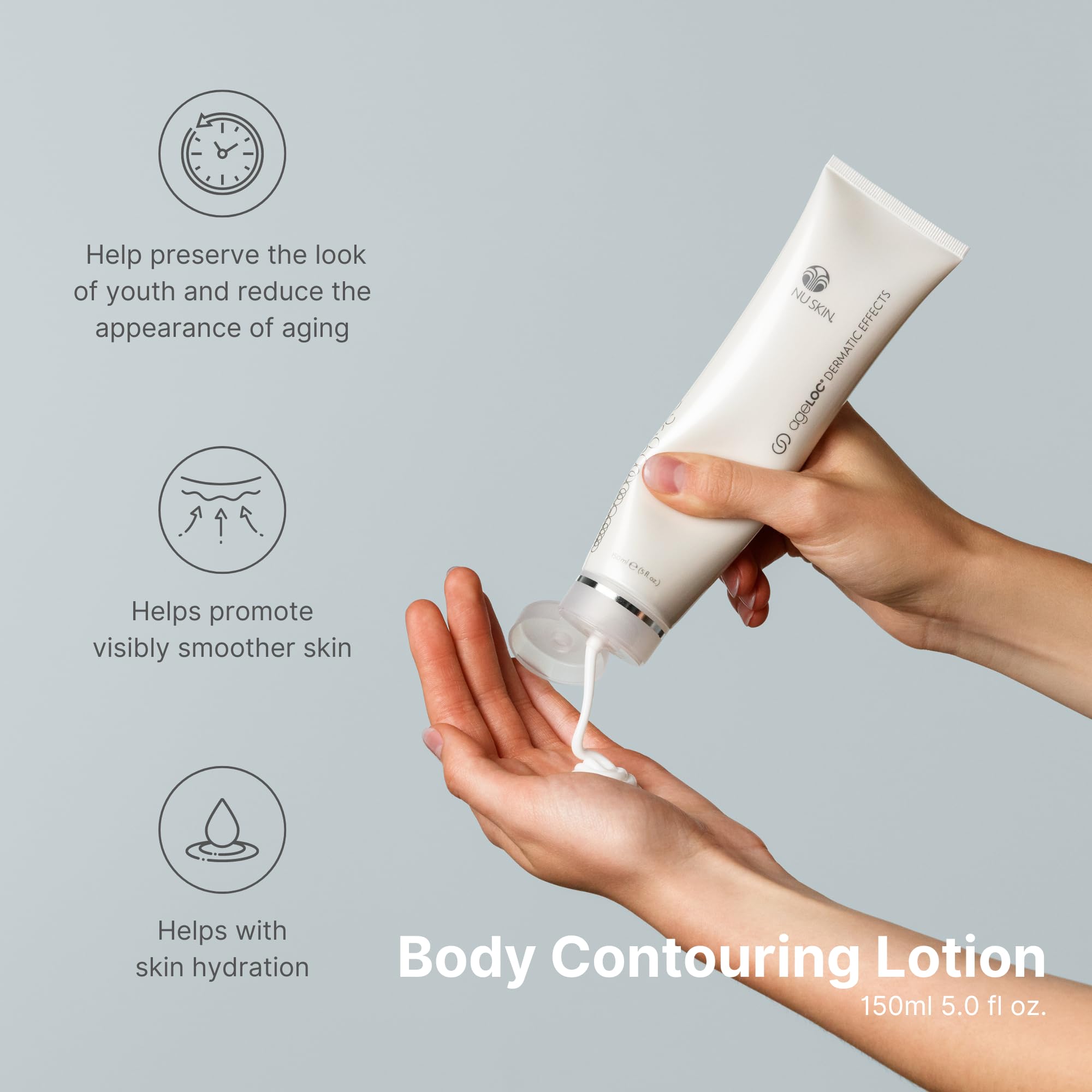 Nu Skin ageLOC Dermatic Effects Anti Aging Lotion | 5oz | Visibly Smoother Skin | Improves Firmness | Hylauronic Acid
