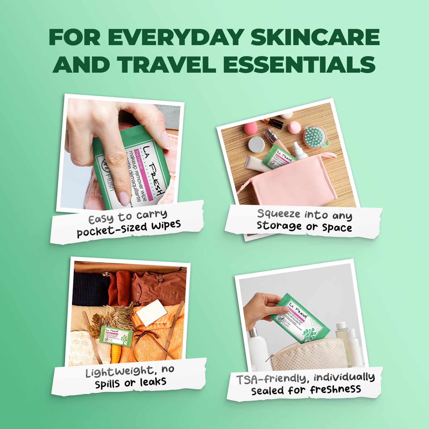 La Fresh Makeup Remover Wipes With Vitamin E For Waterproof Makeup - Face Cleansing Wipes, Case Of 1200Ct Facial Wipes - Skin Ca