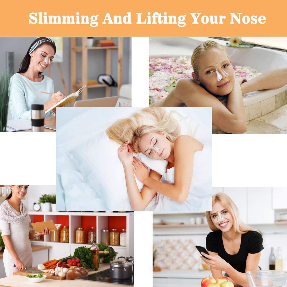 Amijeal Nose Shaper Clip Nose Up Lifting Clip Pain-Free Soft Silicone Nose Slimmer Device Nose Bridge Straightener Corrector Bea