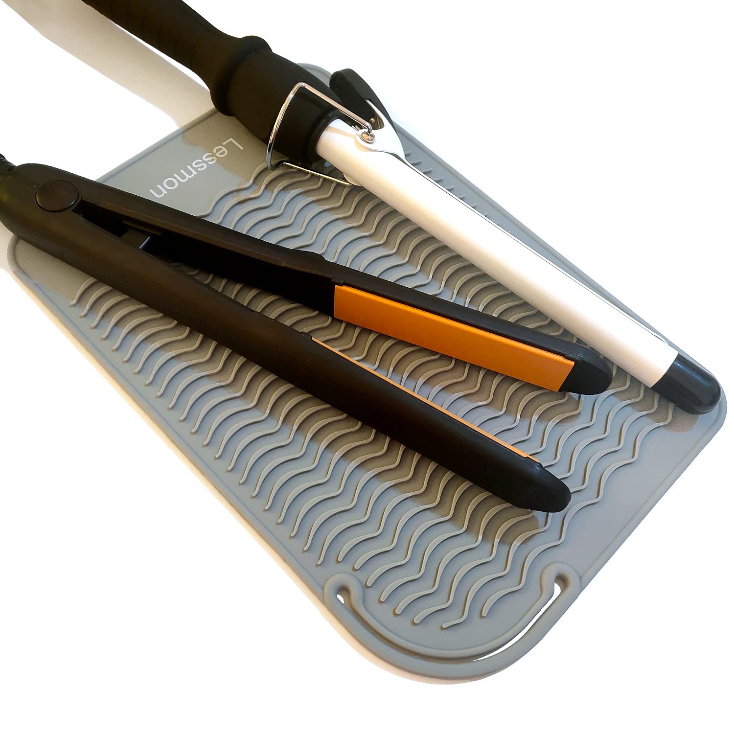 Large Heat Resistant Mat For Curling Irons, Hair Straightener, Flat Irons And Hair Styling Tools 11'' X 7.5'', Grey