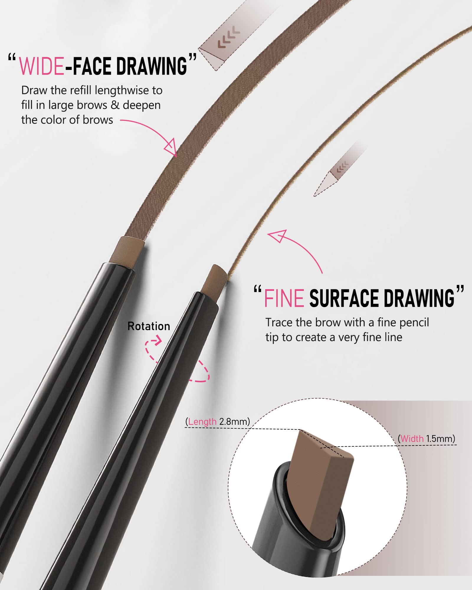 Yfulfill Light Brown Eyebrow Pencil Waterproof For Women, Eye Brow Pencils For Women Light Brown, Light Brown Eyebrow Pen, Light