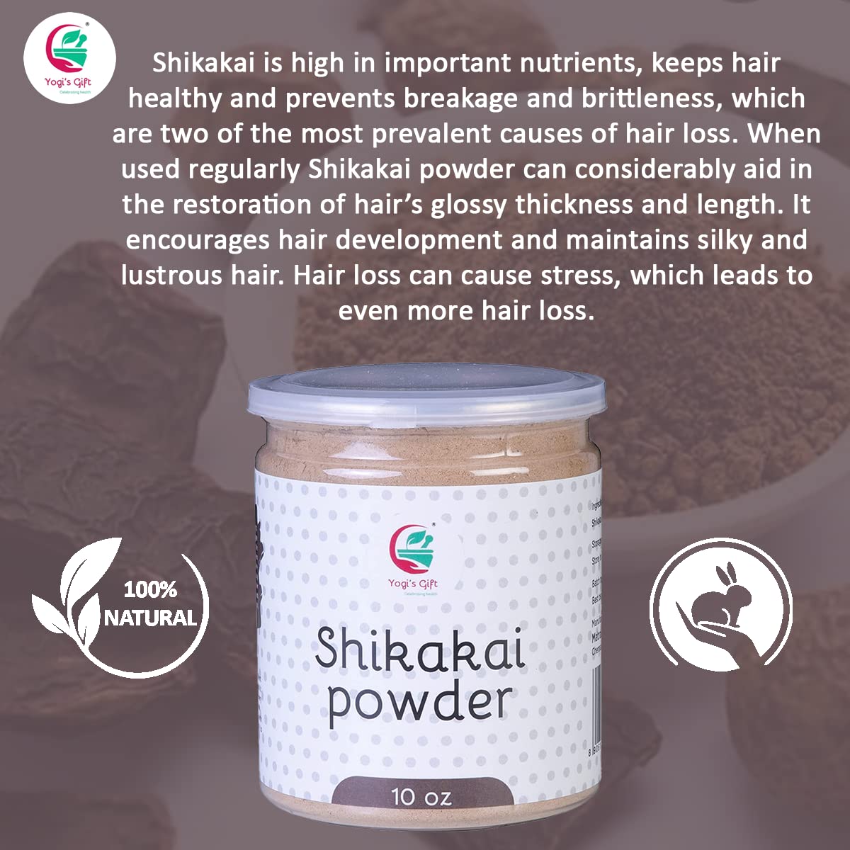 YOGI'S GIFT Shikakai Powder 10 oz - 100% Natural Hair Wash Powder Helps in Hair Growth, Nourishing, Hair Fall Control, - Unisex