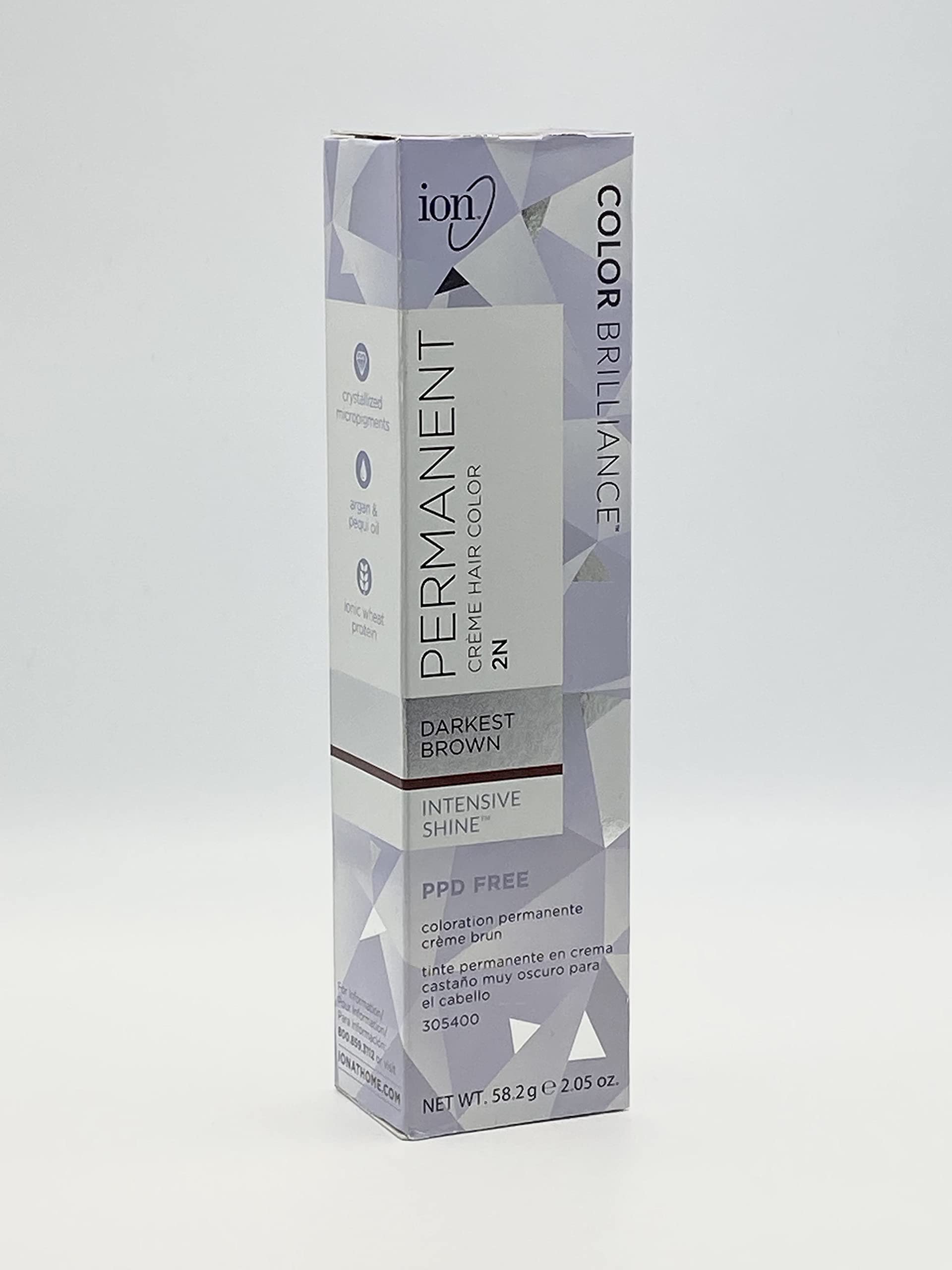 Ion 2N Darkest Brown Permanent Creme Hair Color 2N Darkest Brown