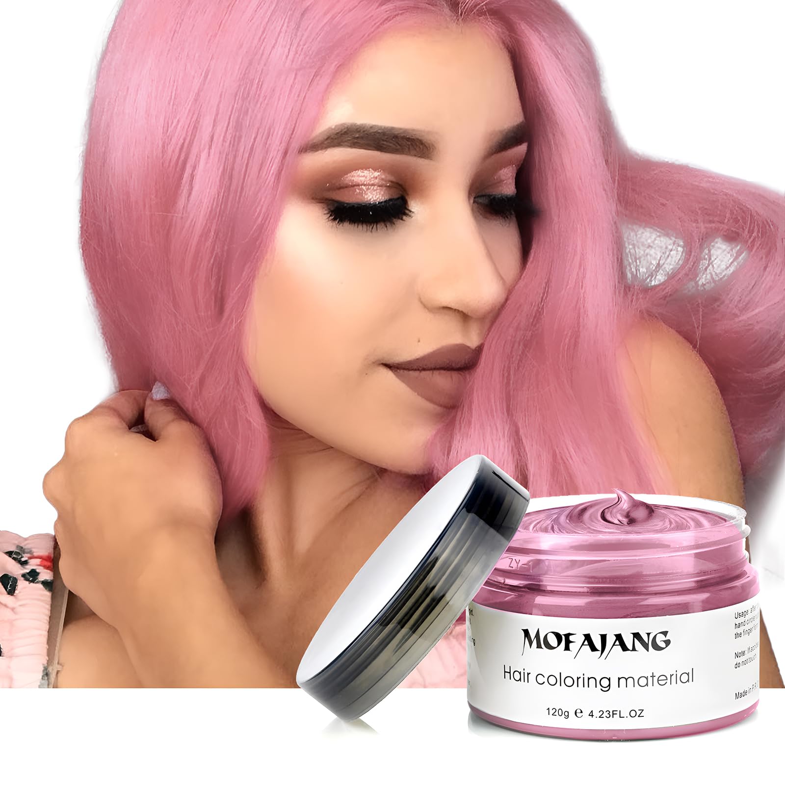 VOLLUCK Temporary Hair Wax Natural Instant Hair Color Wax Pomades 4.23 oz, Dosposable Hair Styling Clay for Party, Festival, Hal