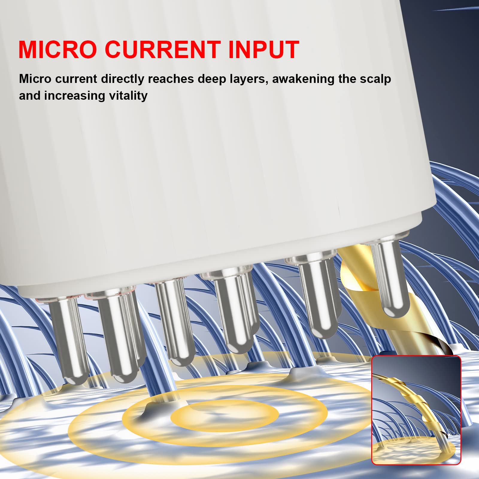 Electric Oil Scalp Brush Hair Growth Vibrating Massage Scalp Applicator Comb White Elitzia ET2231
