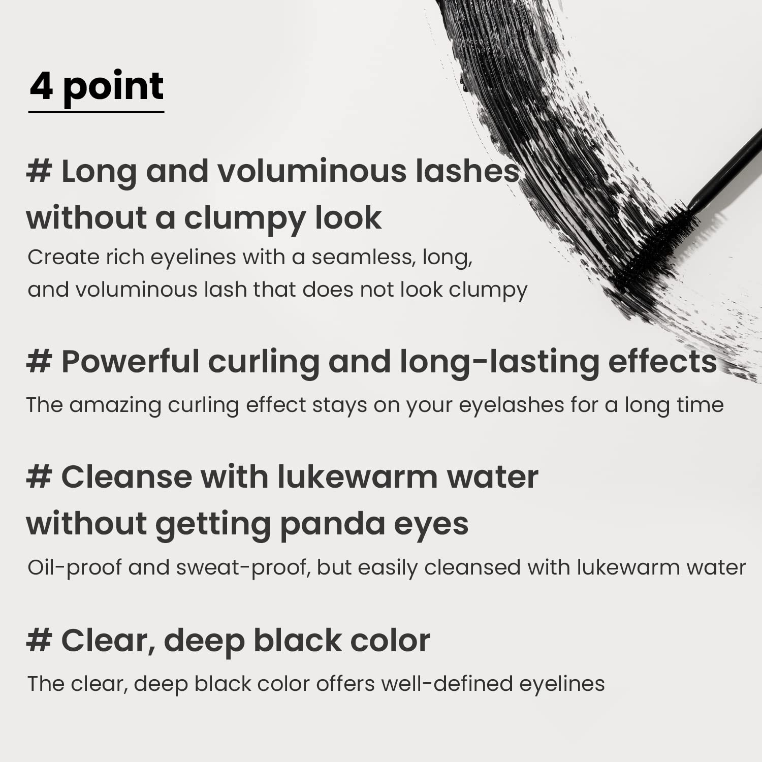 Heimish Dailism Smudge Stop Mascara - 032Oz9G (Curling)  Non-Smudging, Curling Mascara  Washable, Non-Clumping, Waterproof Masca
