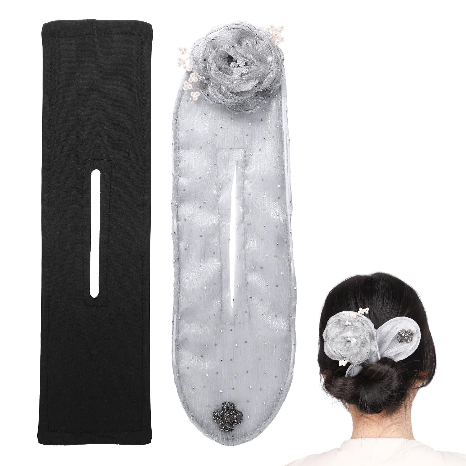 2pcs Ball Hair Clips, Flower Hair Bun Roller French Twist Hair Bun Maker Elegant Lazy Hair Curler Deft Bun Hairstyle Tool Hair B