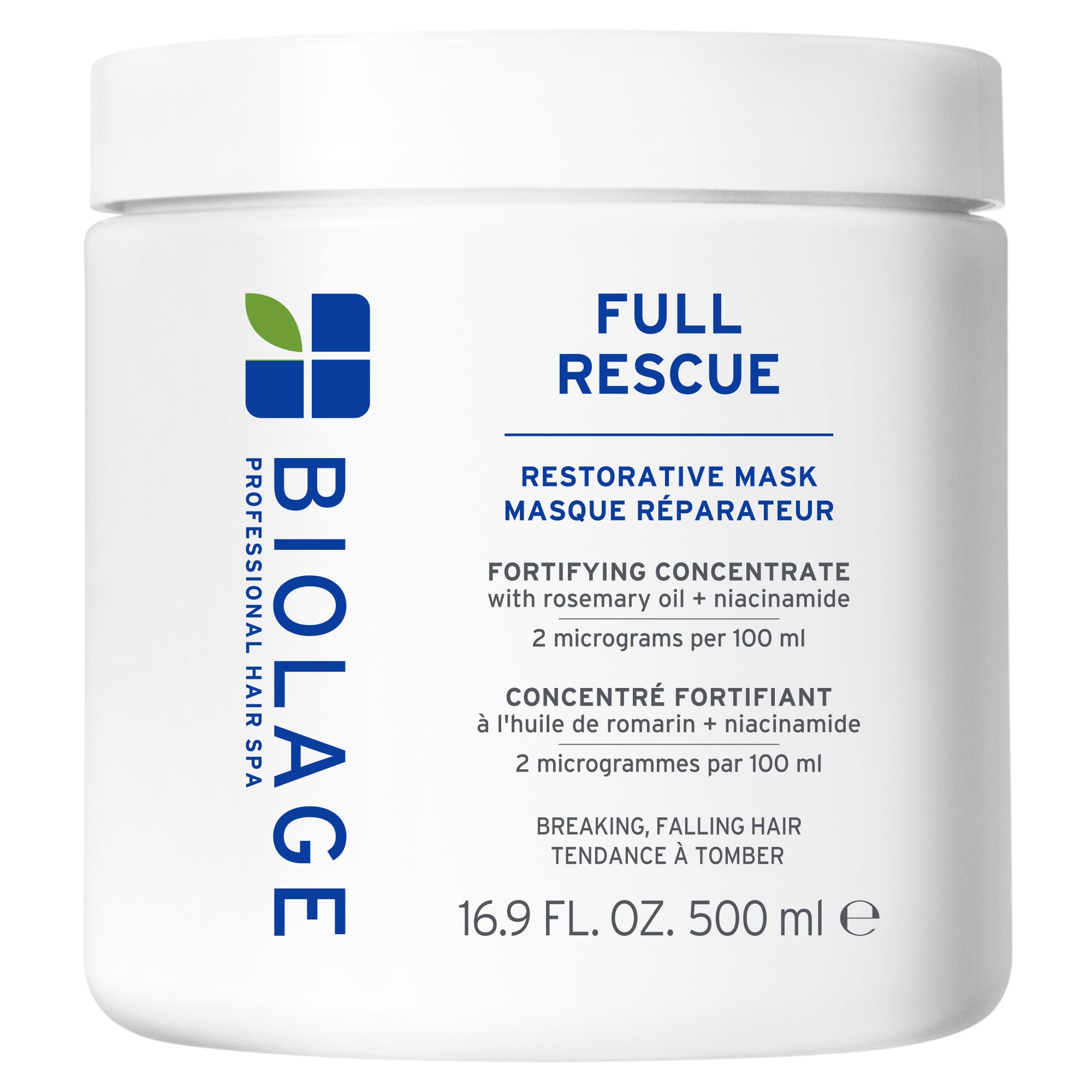 Biolage Full Rescue Restorative Hair Mask - Conditions & Creates Denser Appearance, Softens & Strengthens Thin Hair, Rosemary Oi