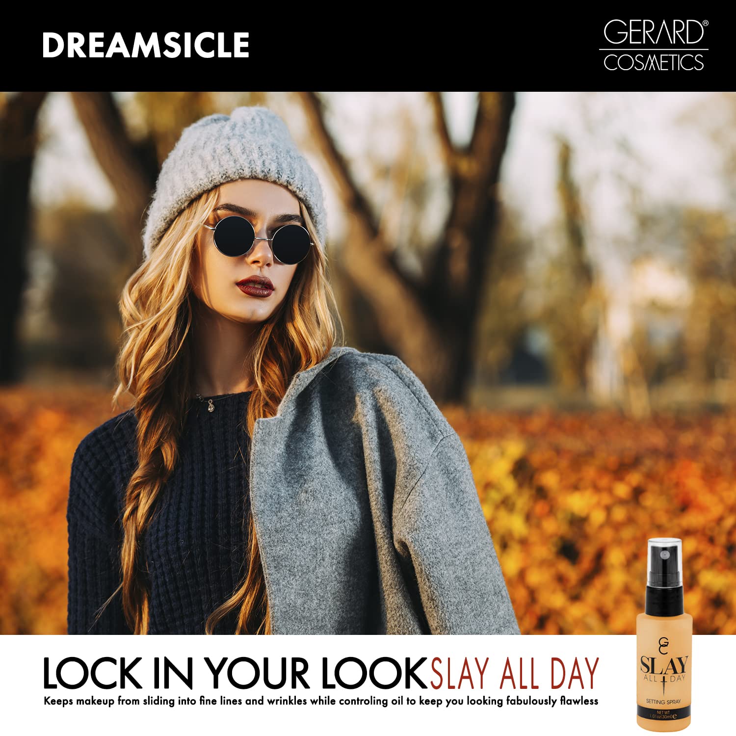 Gerard Cosmetics Makeup Setting Spray Mini (Dreamsicle) | Slay All Day Scented Makeup Finishing Spray | Oil Control, Matte Finis