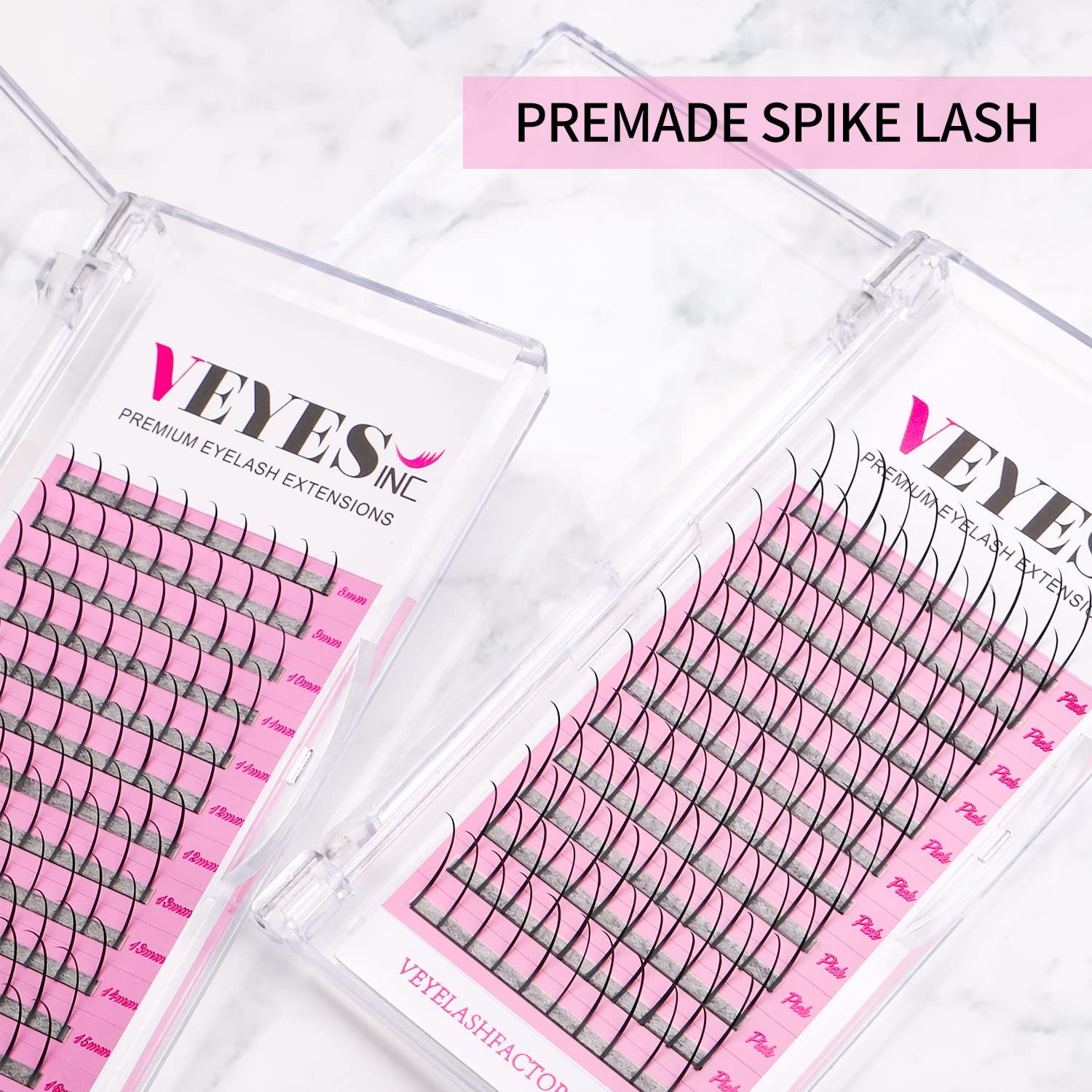 Veyes Inc Spikes Lash Extensions 0.07 C Curl 8-16Mm Mixed Length, Premium Eyelashes Tray, Professional Supplies For Lash Techs (