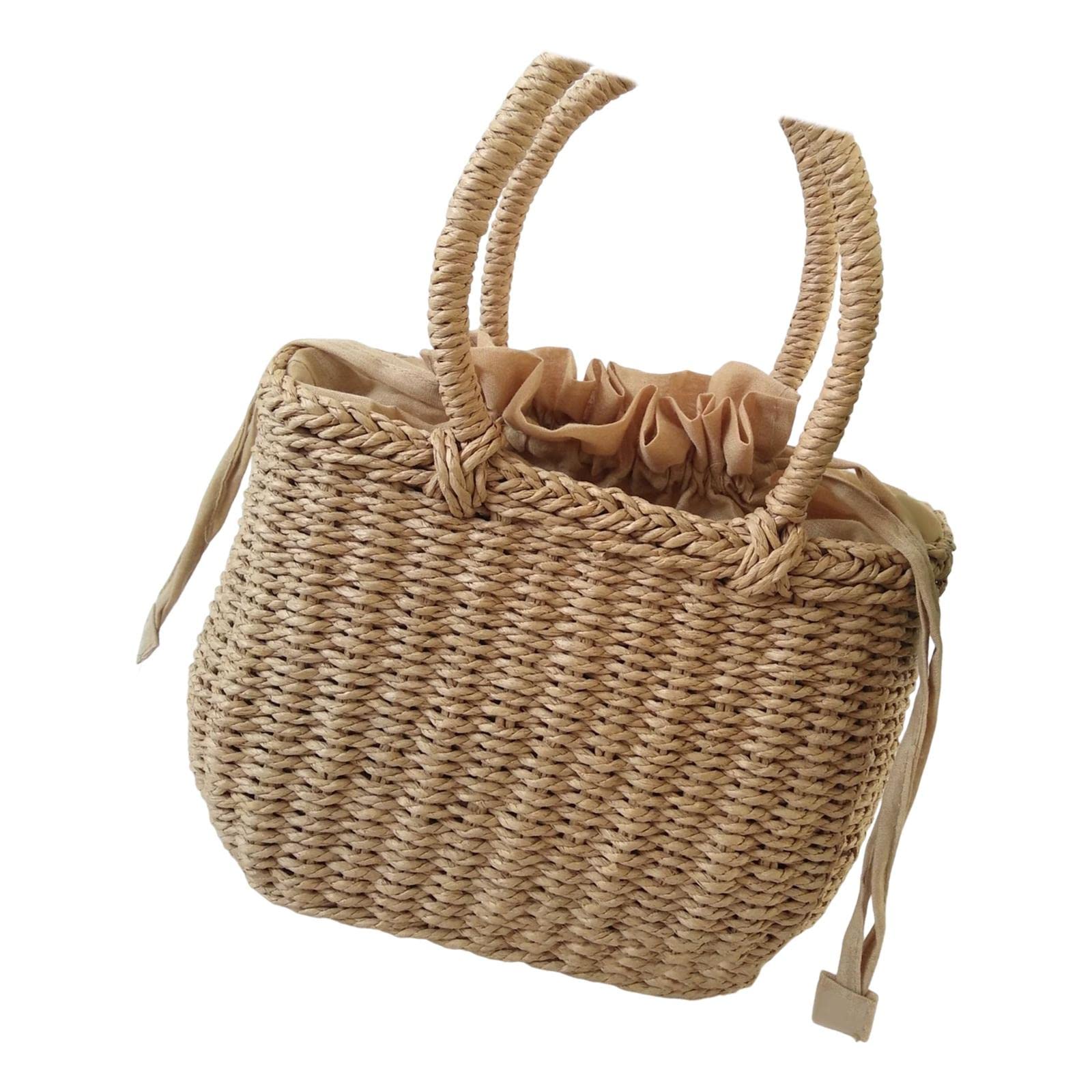 Atorse Straw Handbag Purse Casual Lady Handwoven Top Handle Satchel Women Woven Bag