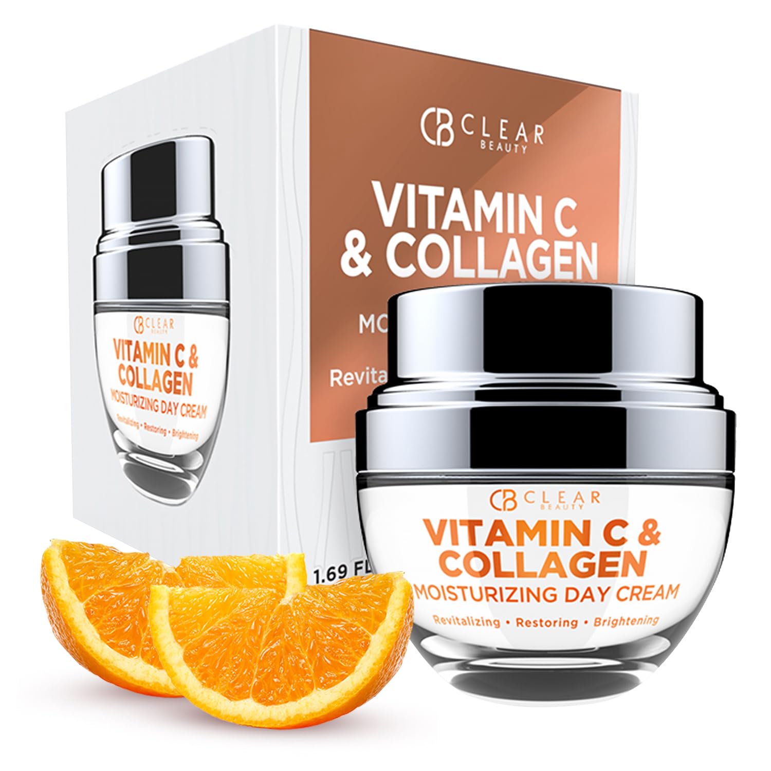 Clear Beauty Vitamin C & Collagen Daily Face Moisturizer - Dermatologist Tested, Moisturizing & Firming, Anti-Aging, Cruelty-Fre